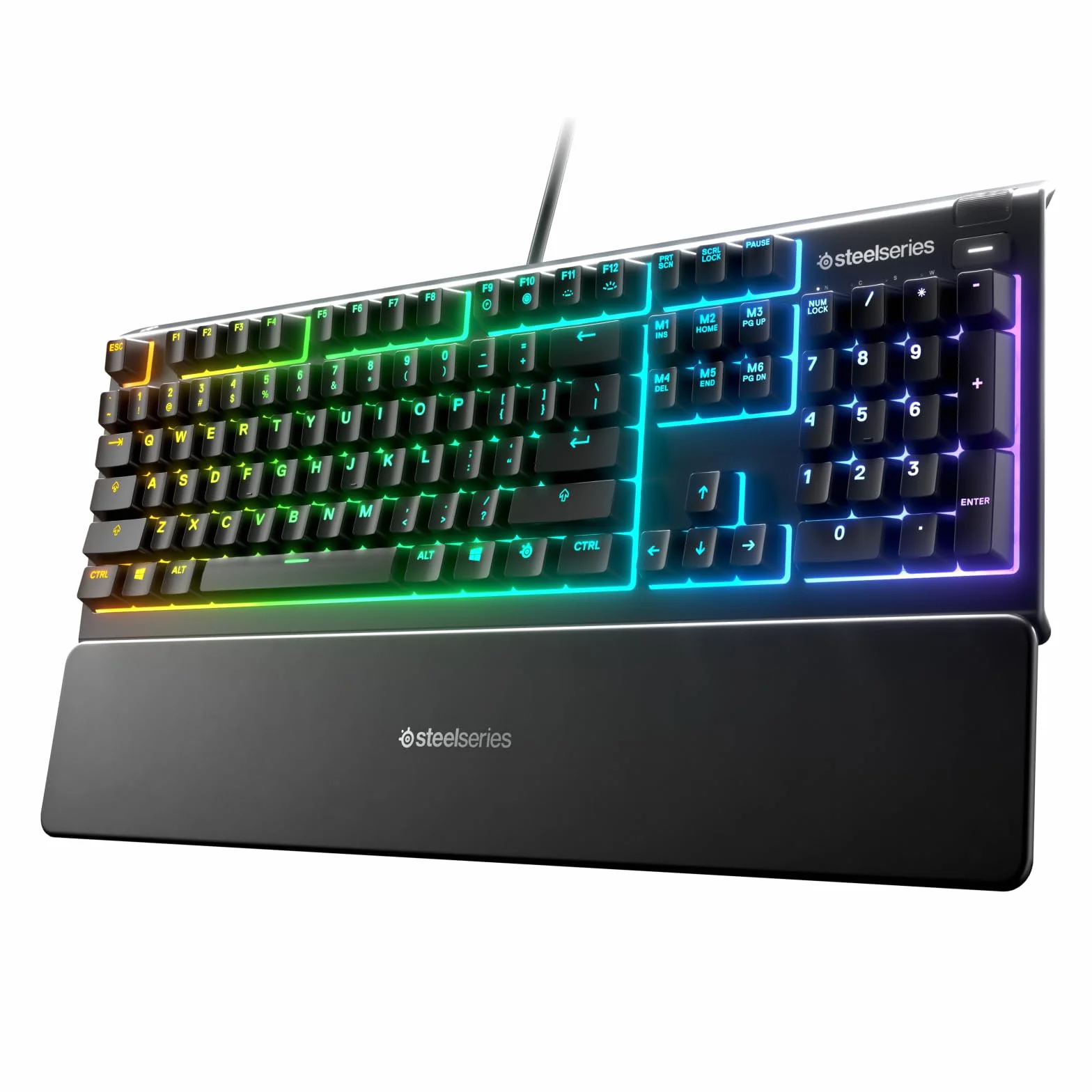 SteelSeries Apex 3 Gamingowa klawiatura RGB - 10 stref podświetlenia RGB - Ochrona przed wodą IP32 - Magnetyczna podkładka pod nadgarstki - włoski QWERTY układ