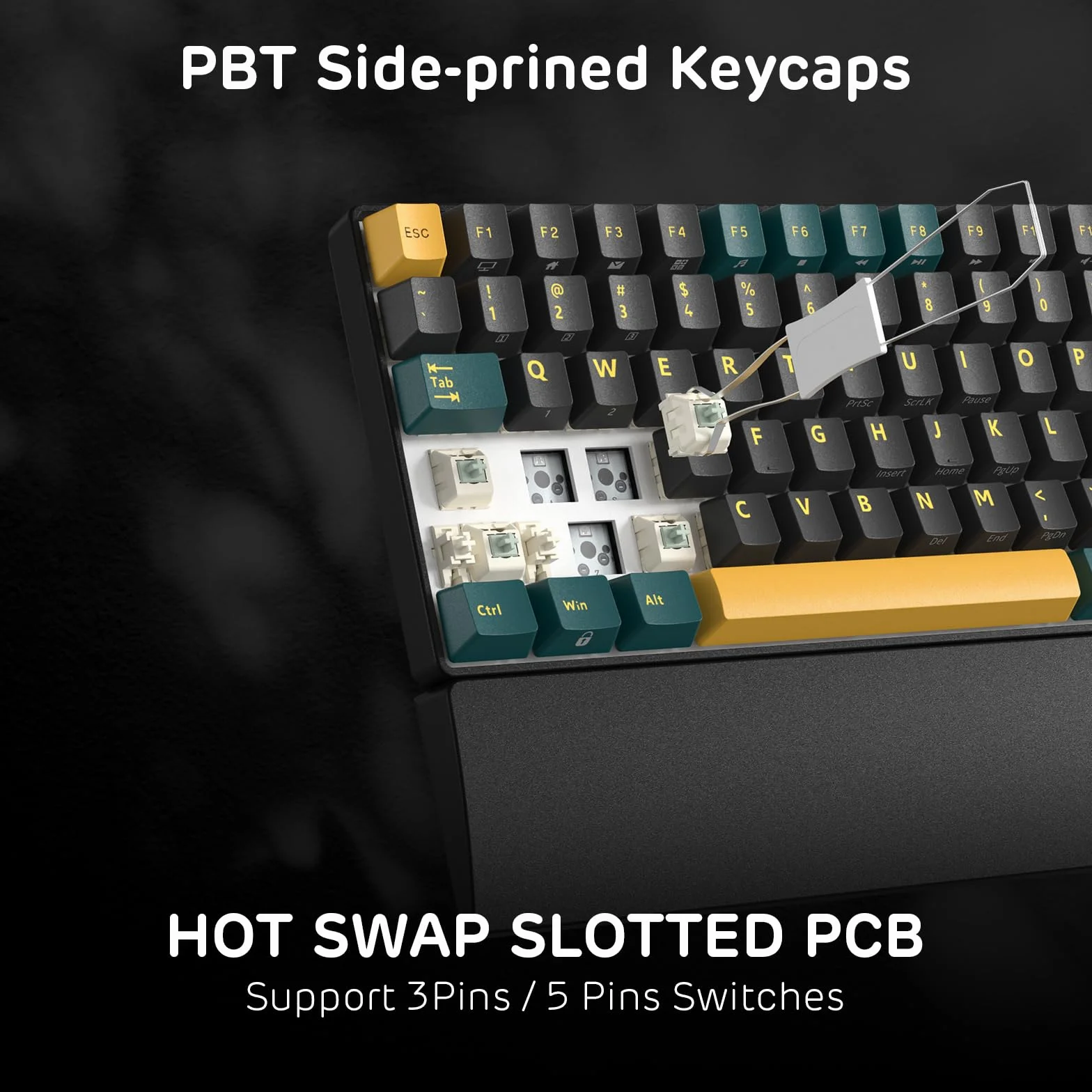 RK ROYAL KLUDGE RK96 RGB Limited Ed, 90% 96 klawiszy bezprzewodowa tri-Mode BT5.0/2.4G/USB-C Hot-Swap klawiatura mechaniczna z podpórką pod nadgarstek, obsługa oprogramowania, przełącznik dotykowy