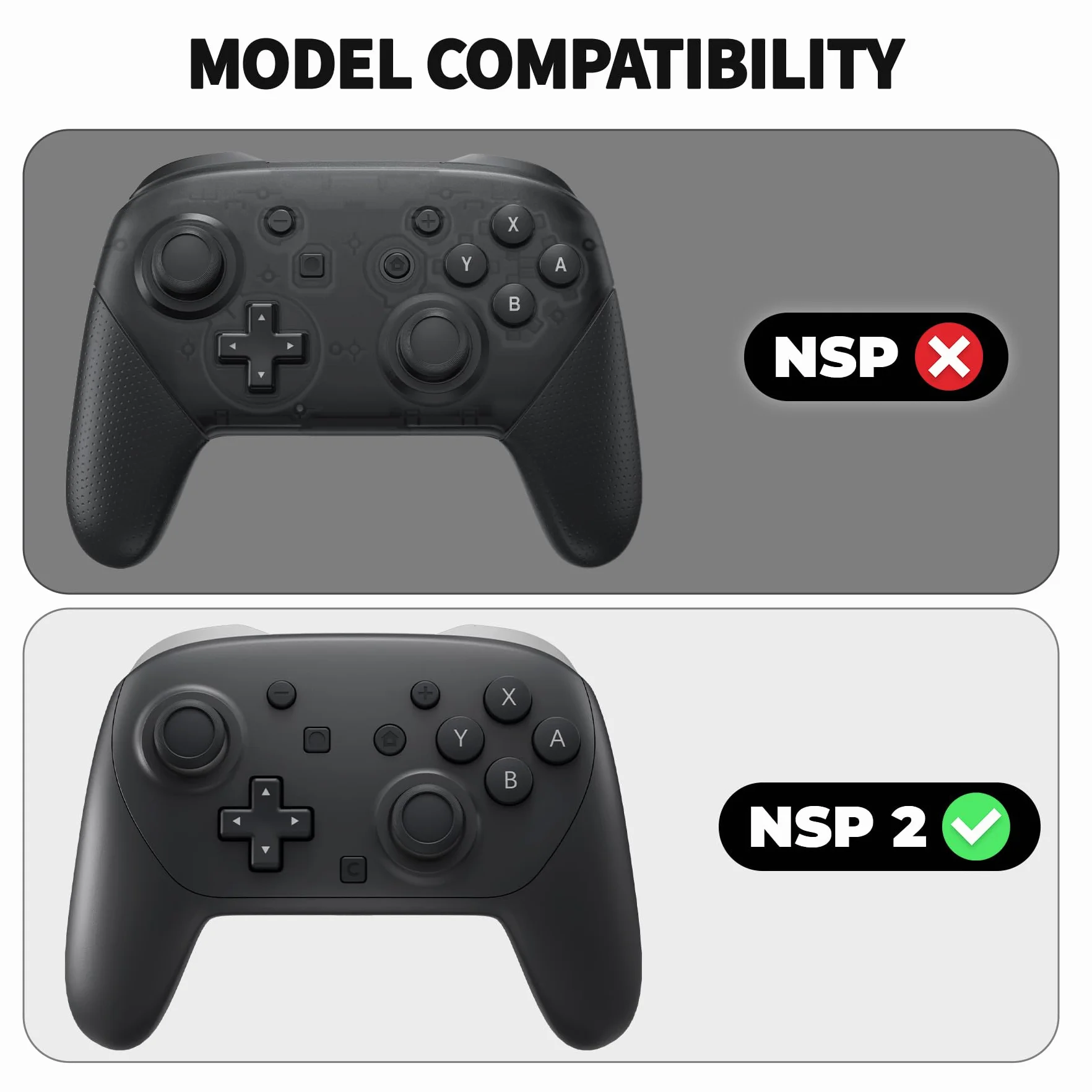 PlayVital Osłona na Kontroler do Switch 2 Pro z Osłonami na Tylne Przyciski & Nakładkami Joystick & Naklejkami,Silikonowe Etui Ochronne do Switch 2 Pro, Antywstrząsowy Grip-Czarny