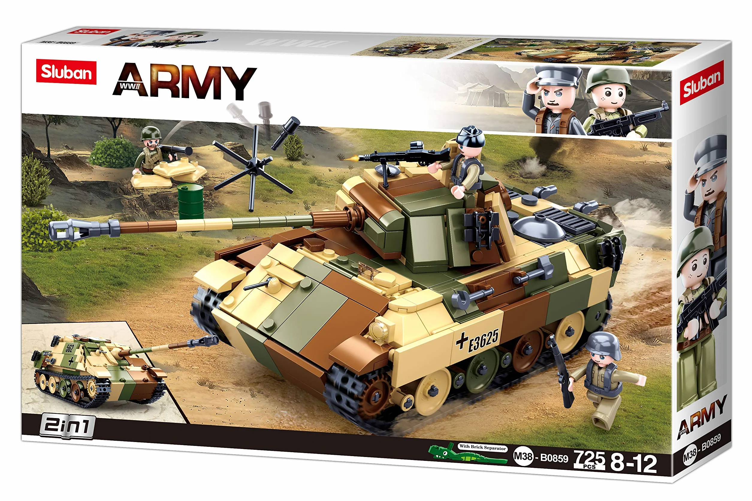 Sluban M38-B0859 Wii-średni czołg 2w1
