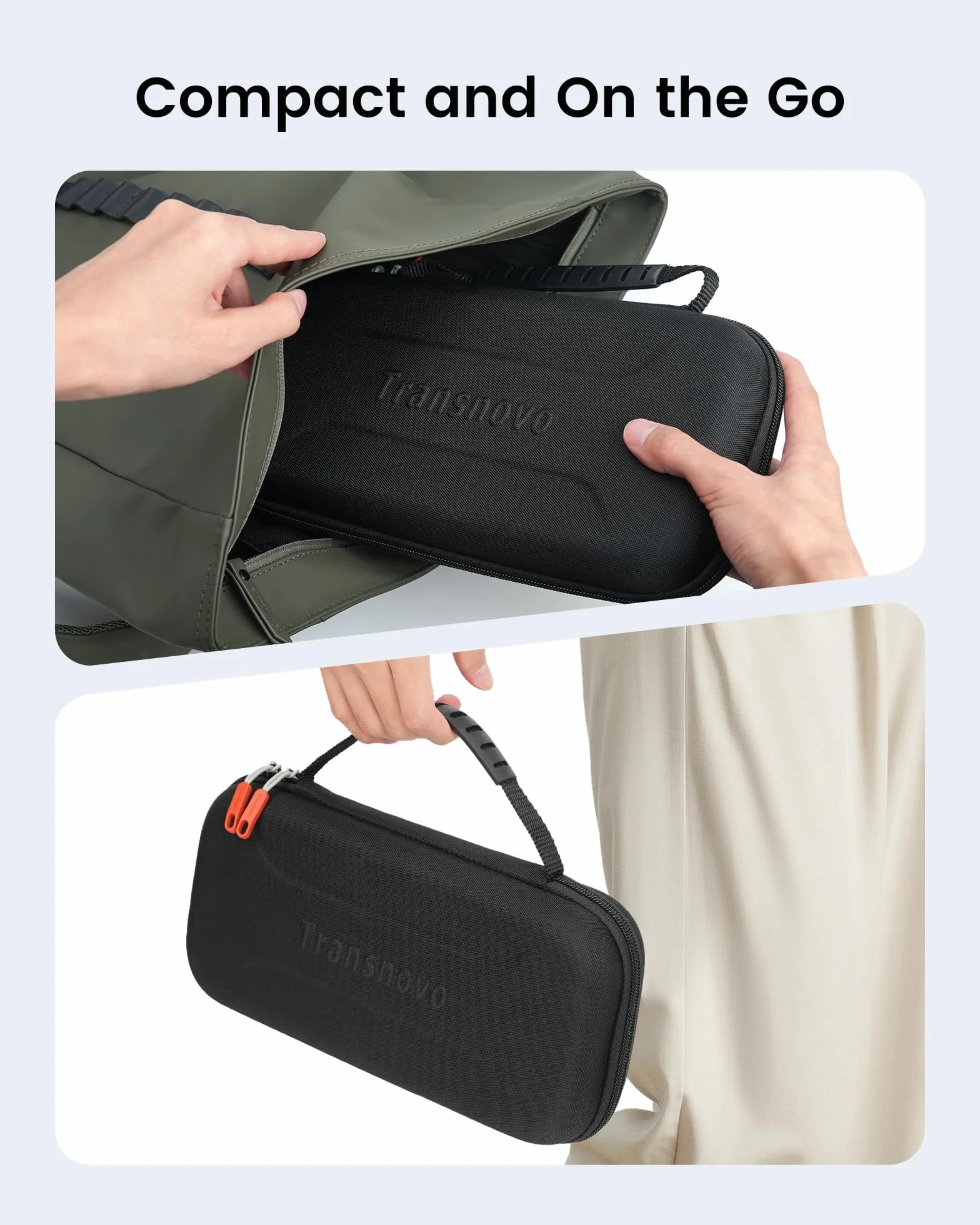 TRANSNOVO Carrying Case Compatible with Nintendo Switch-2, Lightweight & Durable Travel Case, Card Storage for 24 Games & Accessories, Soft Lining, Water-Resistant EVA Shell, Rubber Handle, Black-2025