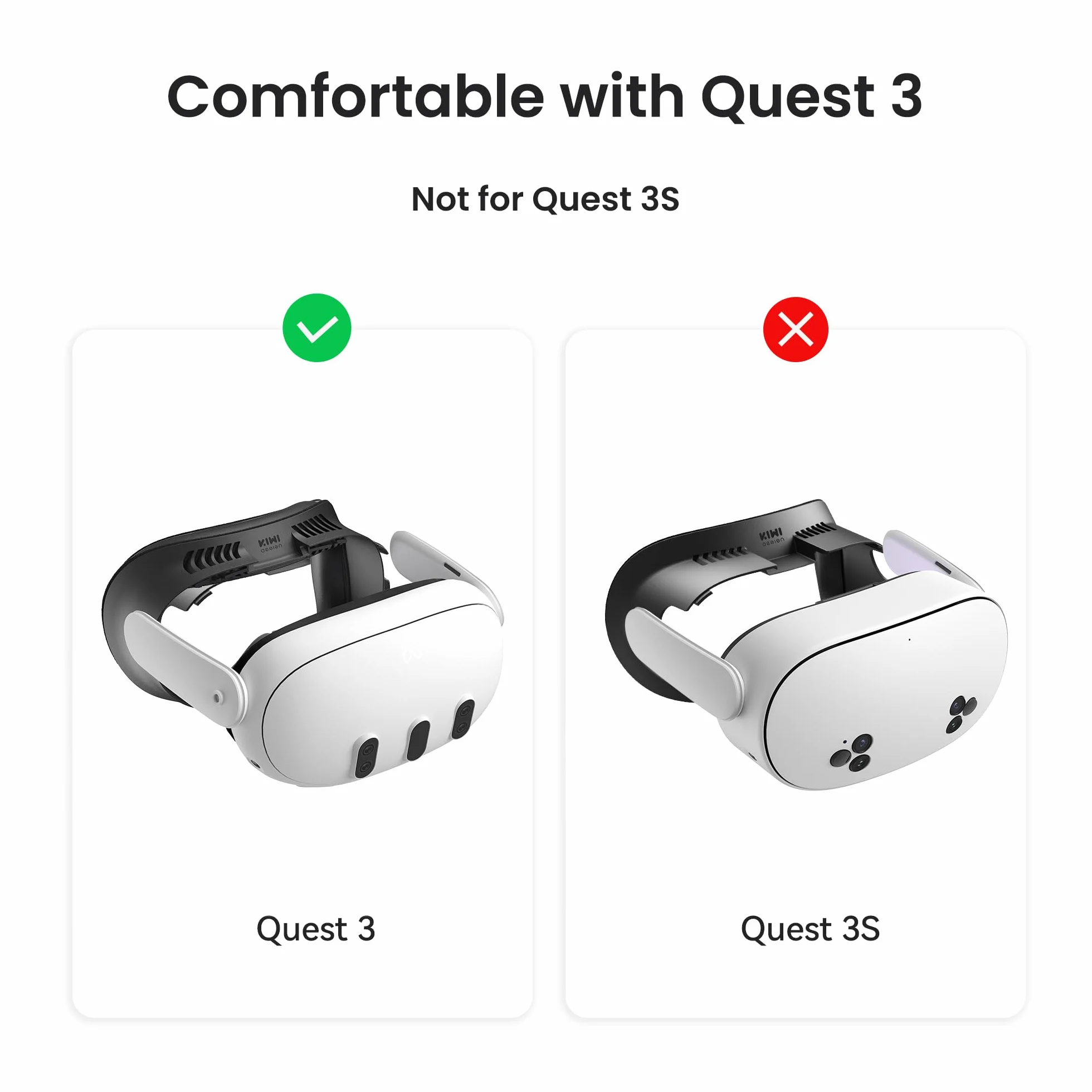 KIWI design V3 podkładka na twarz z interfejsem twarzy kompatybilna z akcesoriami Meta Quest 3, nie nadaje się do Quest 3S