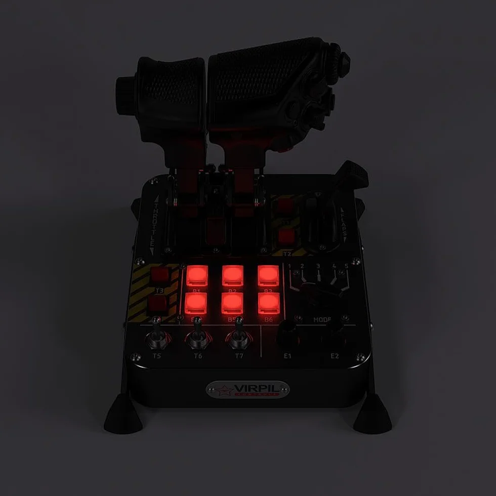VIRPIL Controls - MongoosT-50CM3 Throttle (Dual-Engine Throttle Quadrant with Adjustable Detents, Authentic and Versatile Flight Simulator Control System, PC Gaming)