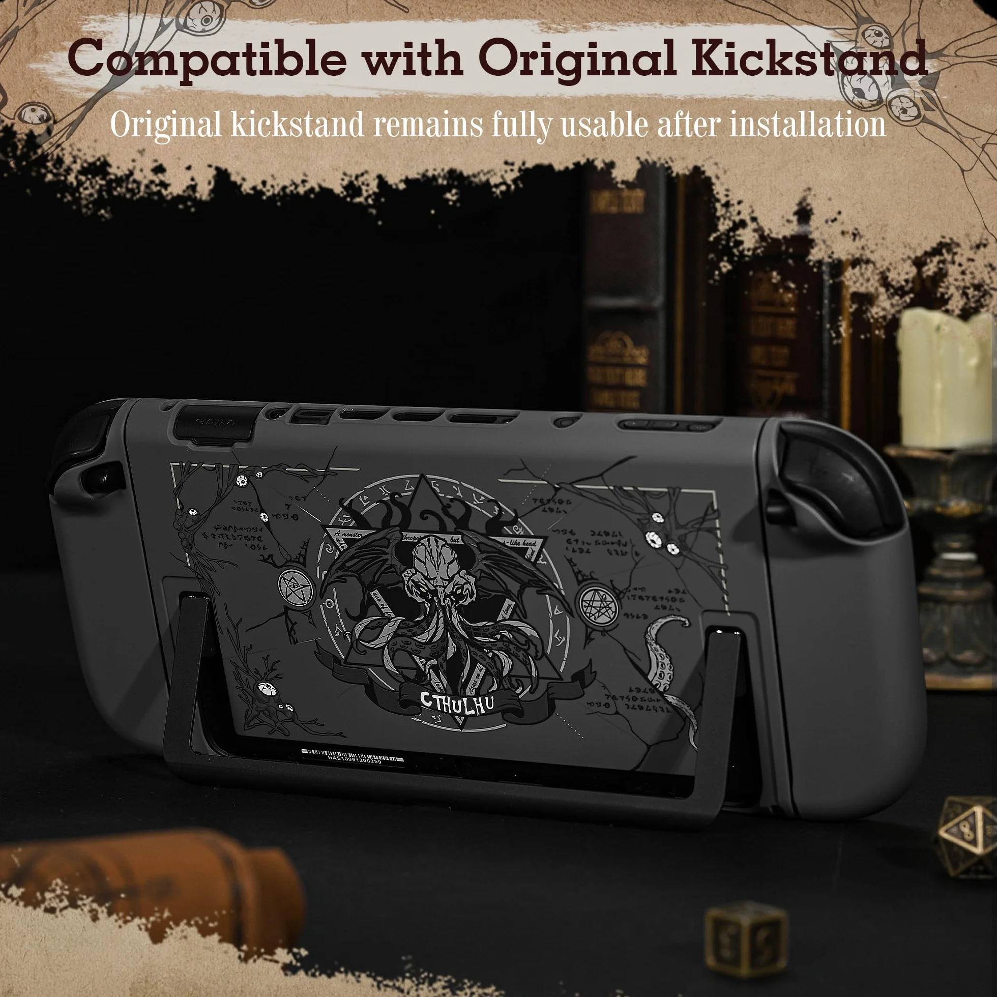 GeekShare Twarde etui ochronne kompatybilne z Switch 2, Kawaii Cartoon Switch 2, kompatybilne z dokowaniem, odporne na zarysowania i uderzenia designerskie etui — Cthulhu
