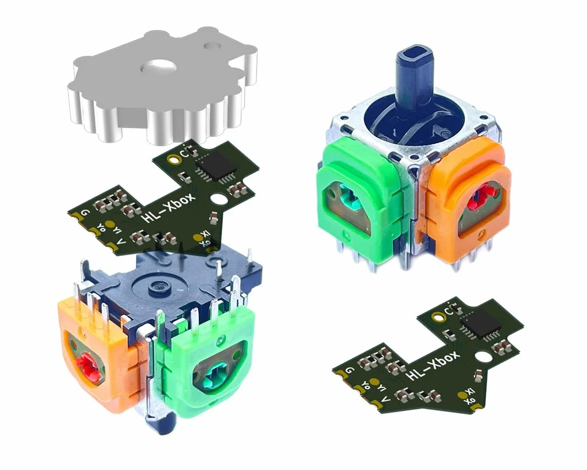 ElecGear 2 x joystick i płyta rozlutowująca TMR zamiennik do kontrolera Xbox One, kalibracyjny FPCB, drążek sterujący TMR Hall i narzędzia do naprawy lutownicy – (TMR-Xbox)