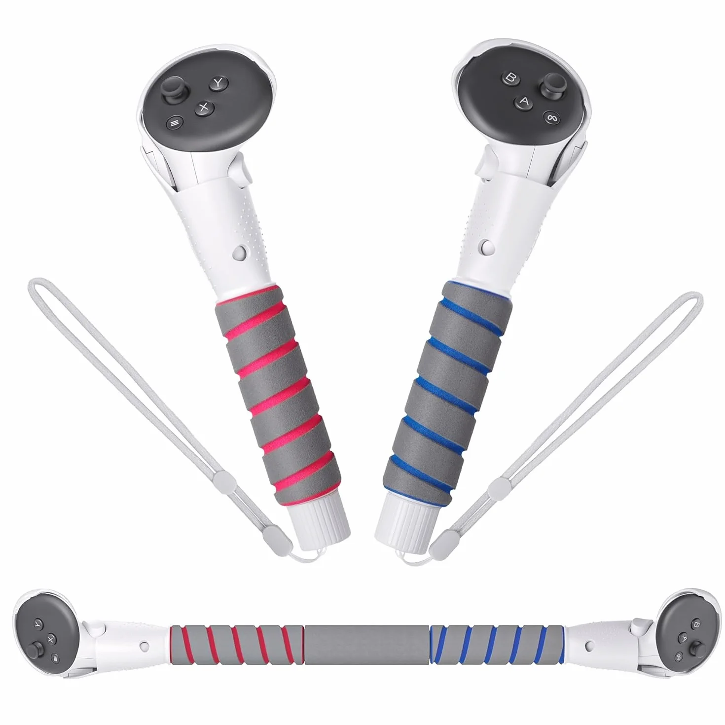Digicharge Uchwyt 3 w 1 kompatybilny z Sticks Meta Quest 3S / 3S Xbox edition/Quest 3 akcesoria, uchwyty Beat Saber, VR Gorilla Tag, przedłużający uchwyt, do mocowania klubu golfowego