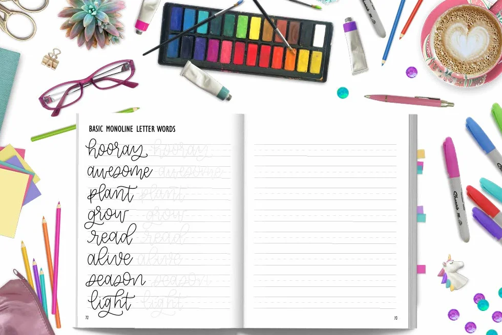 The Ultimate Guide to Modern Calligraphy & Hand Lettering for Beginners: Learn to Letter: A Hand Lettering Workbook with Tips, Techniques, Practice Pages, and Projects