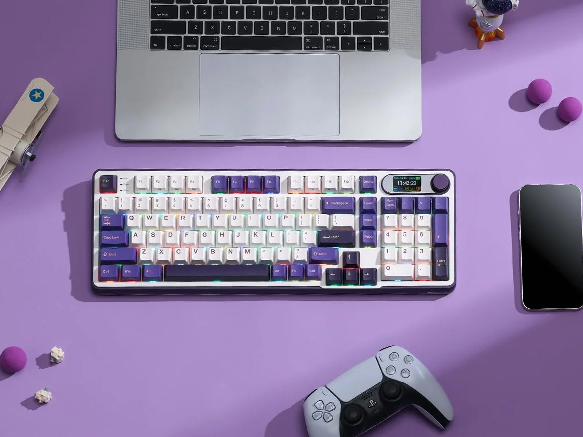 RK ROYAL KLUDGE S98 Klawiatura mechaniczna z inteligentnym wyświetlaczem i przyciskiem, 96% bezprzewodowa klawiatura mechaniczna BT/2.4G/USB-C, gorąca wymiana, obsługa oprogramowania