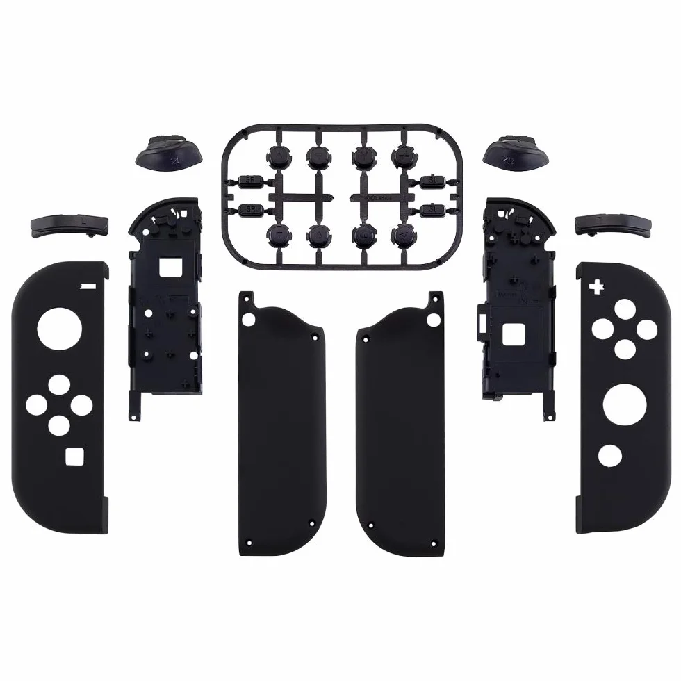 eXtremeRate Soft Touch Grip Czarny Obudowa Kontrolera z Przyciskami do Switch & Switch OLED