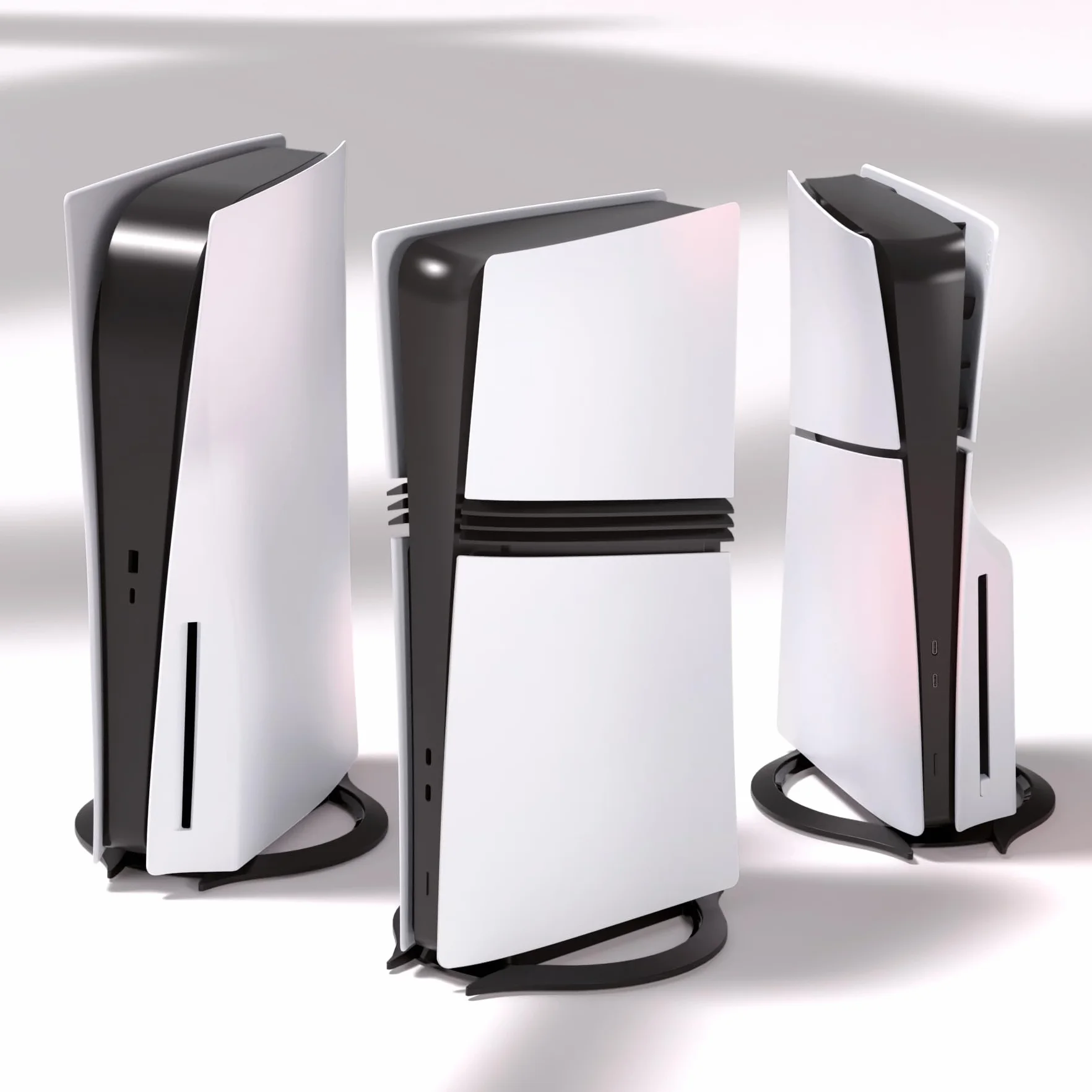 PlayVital Podstawka do ps5/Slim/Pro Standard Console Disc & Digital, Stojak Pionowy do ps5/Slim/Pro z Podkładką Antypoślizgową i Śrubami (Czarny) - Zwiększona Stabilność i Oszczędność Miejsca