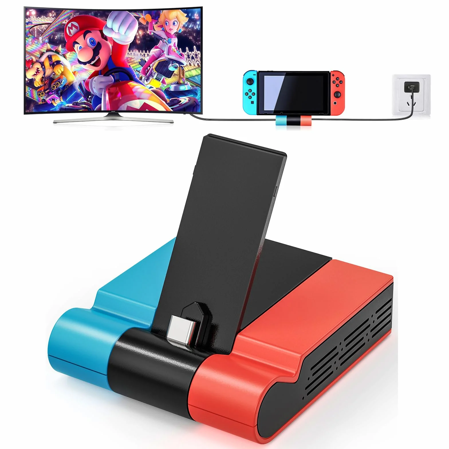 Dock TV Switch - składana stacja dokująca Tendak do przełącznika Nintendo/przełącznika OLED, przenośna stacja przełącznika typu C z adapterem HDMI i portem USB 3.0