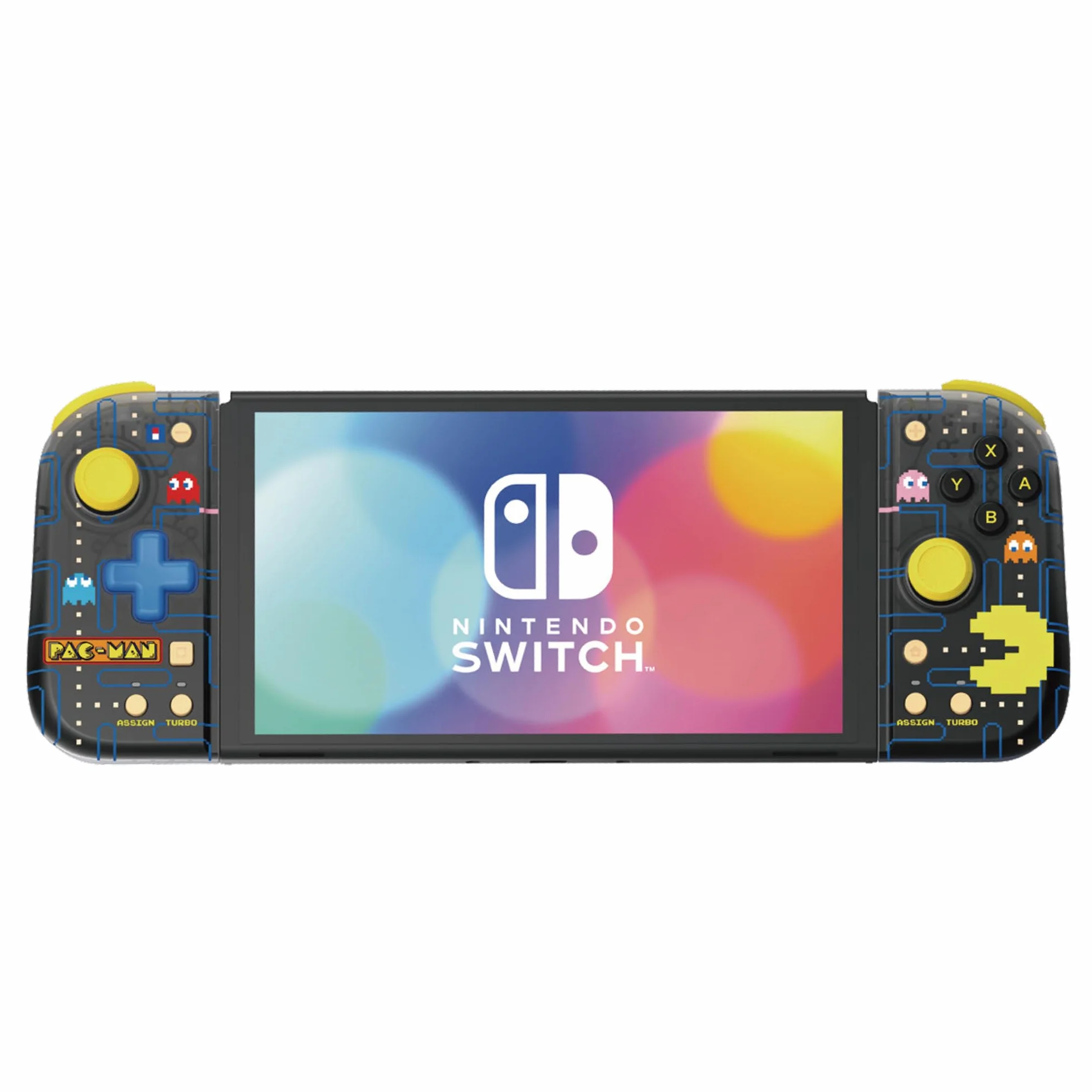 Hori Split Pad Compact (Pacman) - Ergonomiczny kontroler trybu przenośnego dla Nintendo Switch i OLED - Oficjalna licencja Nintendo