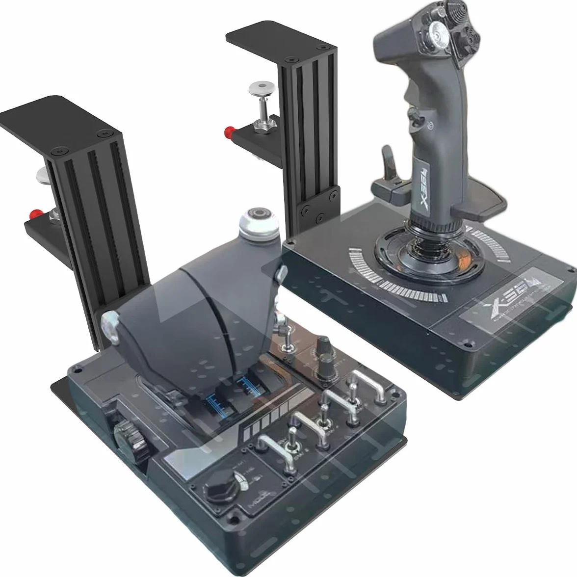 JUYEER Uchwyt biurkowy kompatybilny z prawie wszystkimi kontrolerami symulacji lotu serii HOTAS - do joysticka do gier The Flight Sim, Kompatybilny z urządzeniami: Logitech X56, X55, X52, X52 PRO