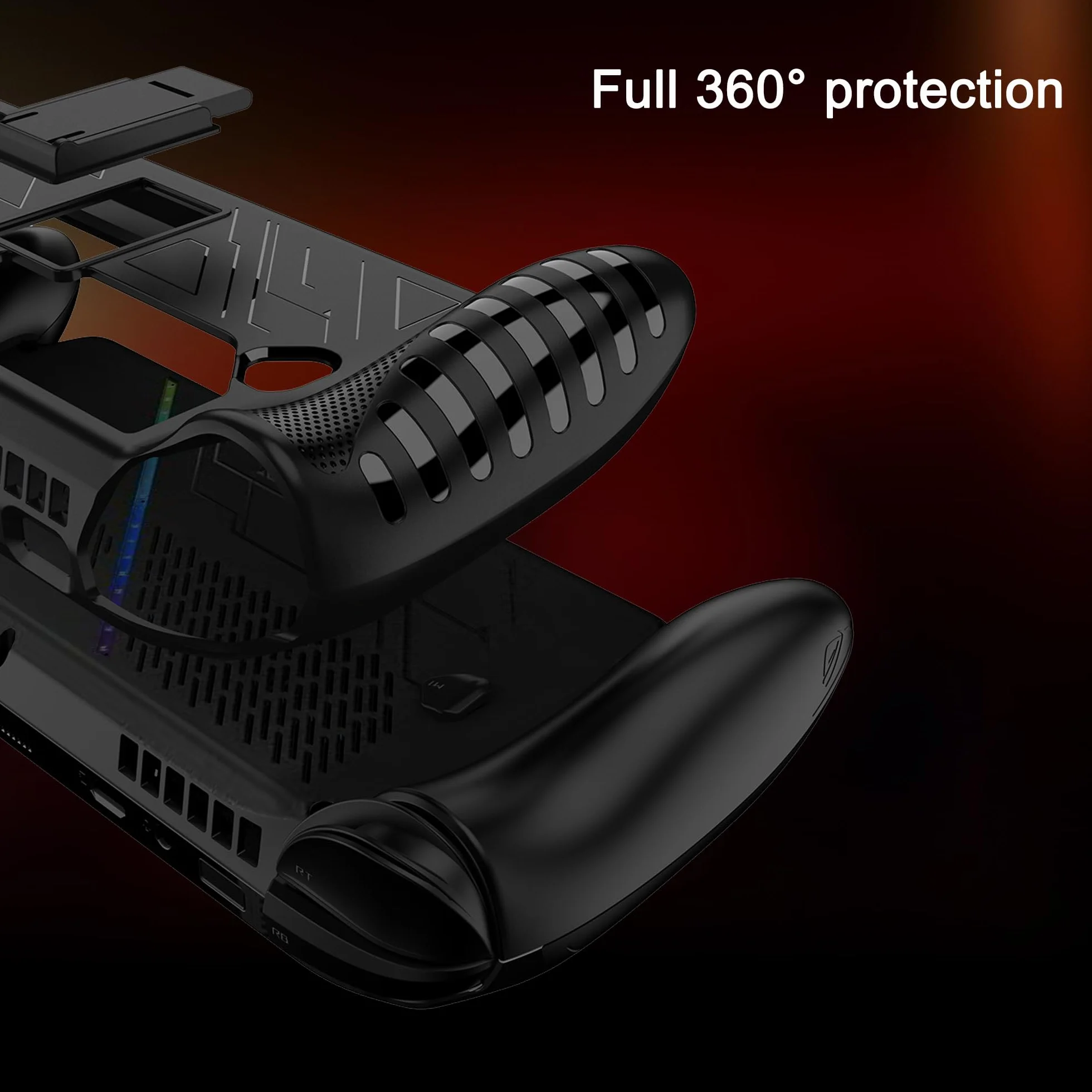 zZjoOoj Etui do ROG Xbox AIly X/ROG Xbox Ally 7 cali 2025 z funkcją stojaka, miękki silikonowy pokrowiec ochronny-czarny
