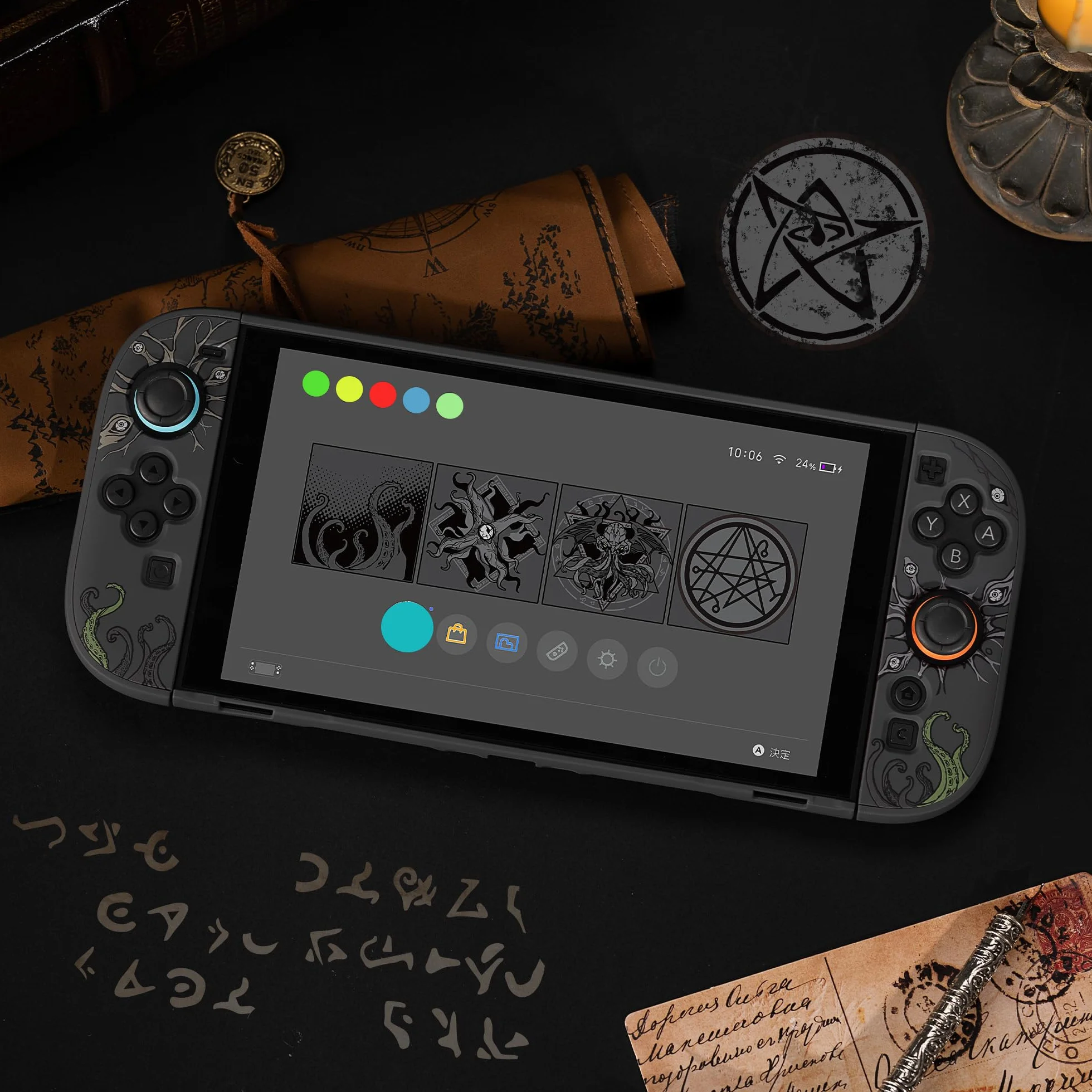 GeekShare Twarde etui ochronne kompatybilne z Switch 2, Kawaii Cartoon Switch 2, kompatybilne z dokowaniem, odporne na zarysowania i uderzenia designerskie etui — Cthulhu