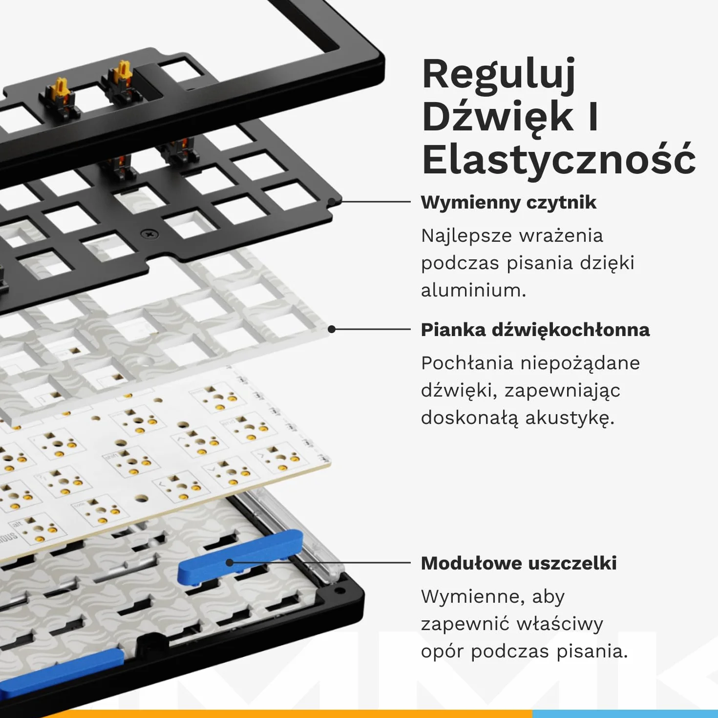 Glorious Gaming GMMK 3 HE klawiatura mechaniczna 75% Rapid Trigger Hall Effect 8K polling hot swap uszczelka angielski QWERTY czarna