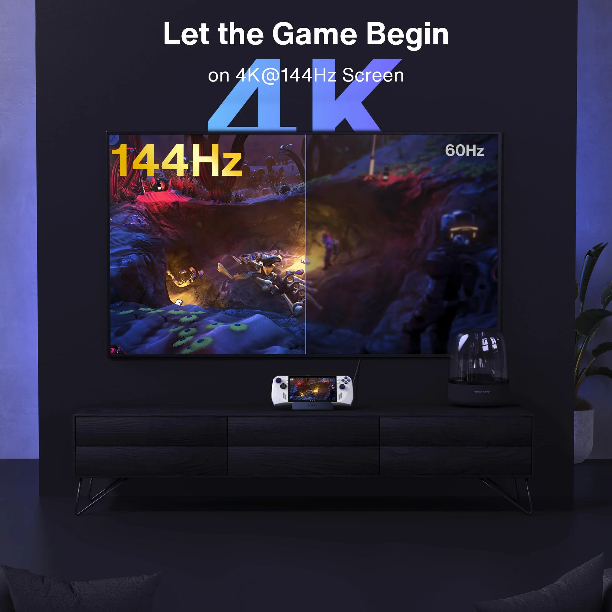 iVANKY 8-w-1 ROG Ally Dock z HDMI 2.1 4K@120Hz, 1Gbps Ethernet, 3 * USB-A 3.0, 100W ładowanie USB-C, Stacja Dokująca Kompatybilna z ASUS ROG Alloy/Lenovo Legion go/Valve Steam Deck