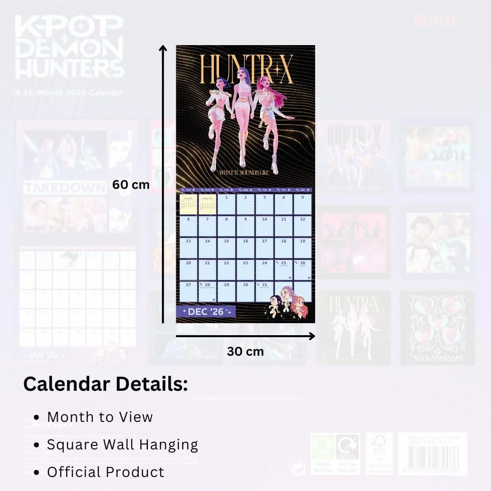 KPOP Demon Hunters 2026 Square Calendar