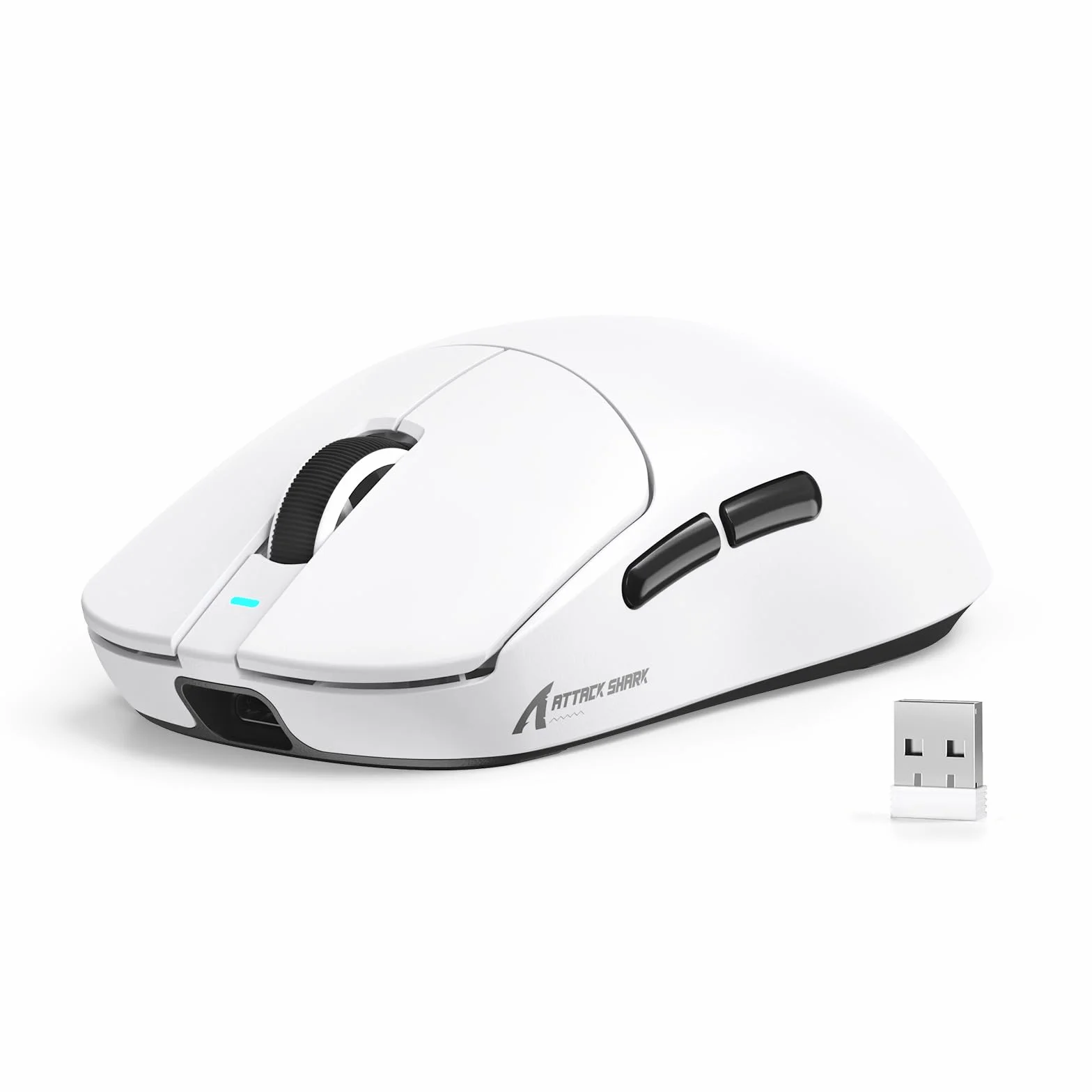 MAMBASNAKE X ATTACK SHARK X8SE Ultralekka bezprzewodowa mysz gamingowa 55g,25000DPI,sensor PixArt PAW3311,BT/2.4G/USB-C,żywotność 80 mln kliknięć,akceleracja 40G,500mAh,sterowniki online,Win/Mac–Biała