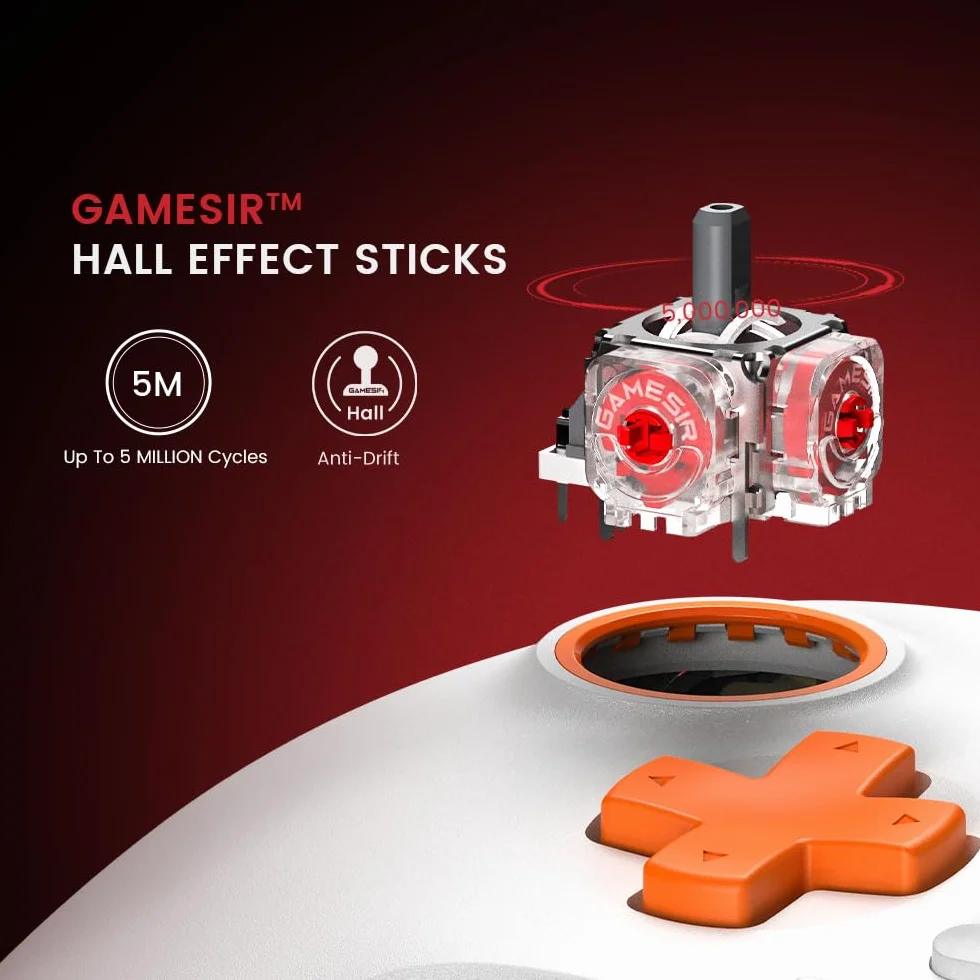GameSir T7 Przewodowy kontroler Xbox z drążkami Hall Effect, Plug & Play Gamepad do Xbox Series X|S, Xbox One, Windows, Steam (biały)