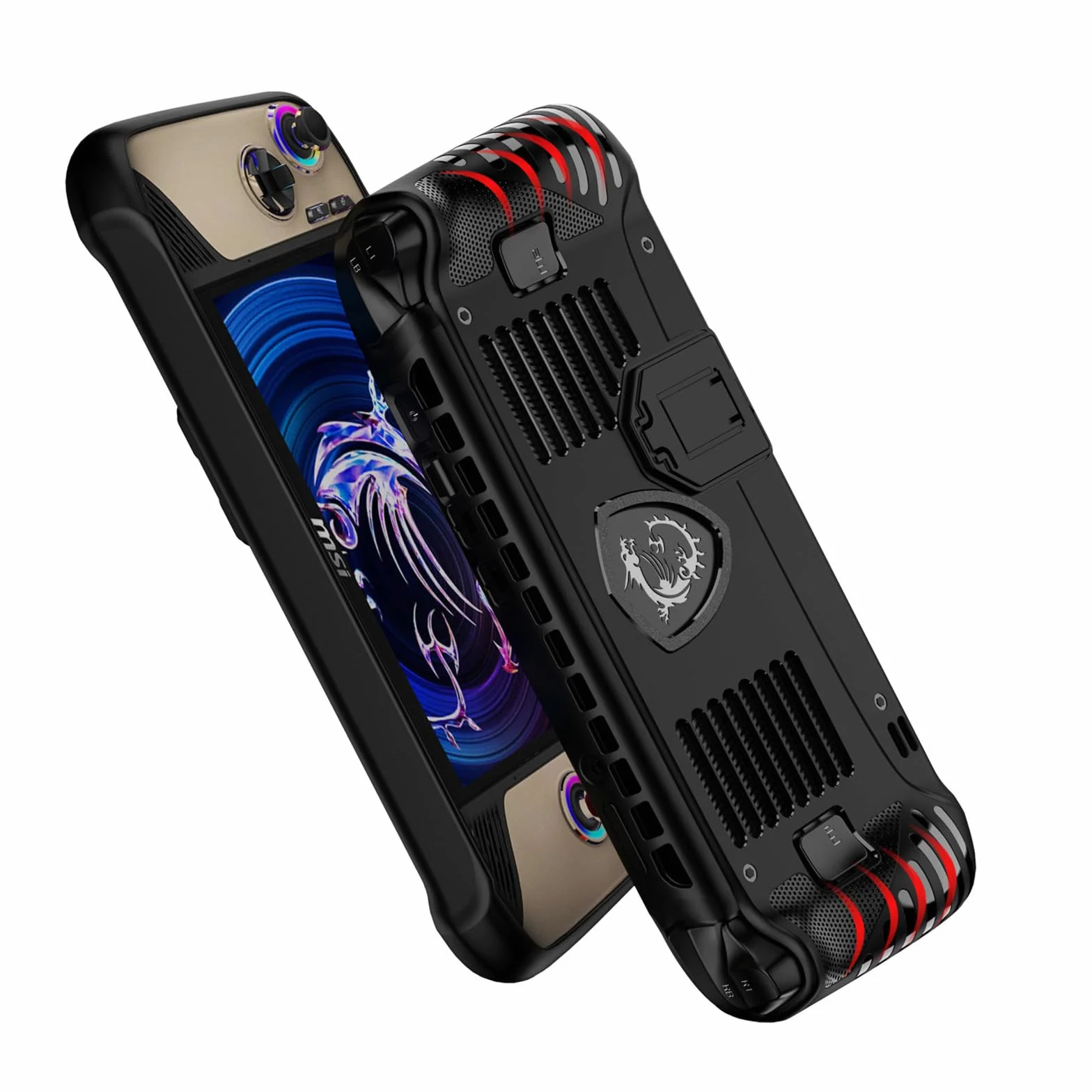 Etui do MSI Claw 8 AI+(2025),Uchwyt TPU Pokrywa Ochronna do MSI console portable Claw 8 AI+ A2VM 2025,Etui z Miękkim Tyłem z Podpórką do MSI Claw 8 AI+ 2025(Czarny)