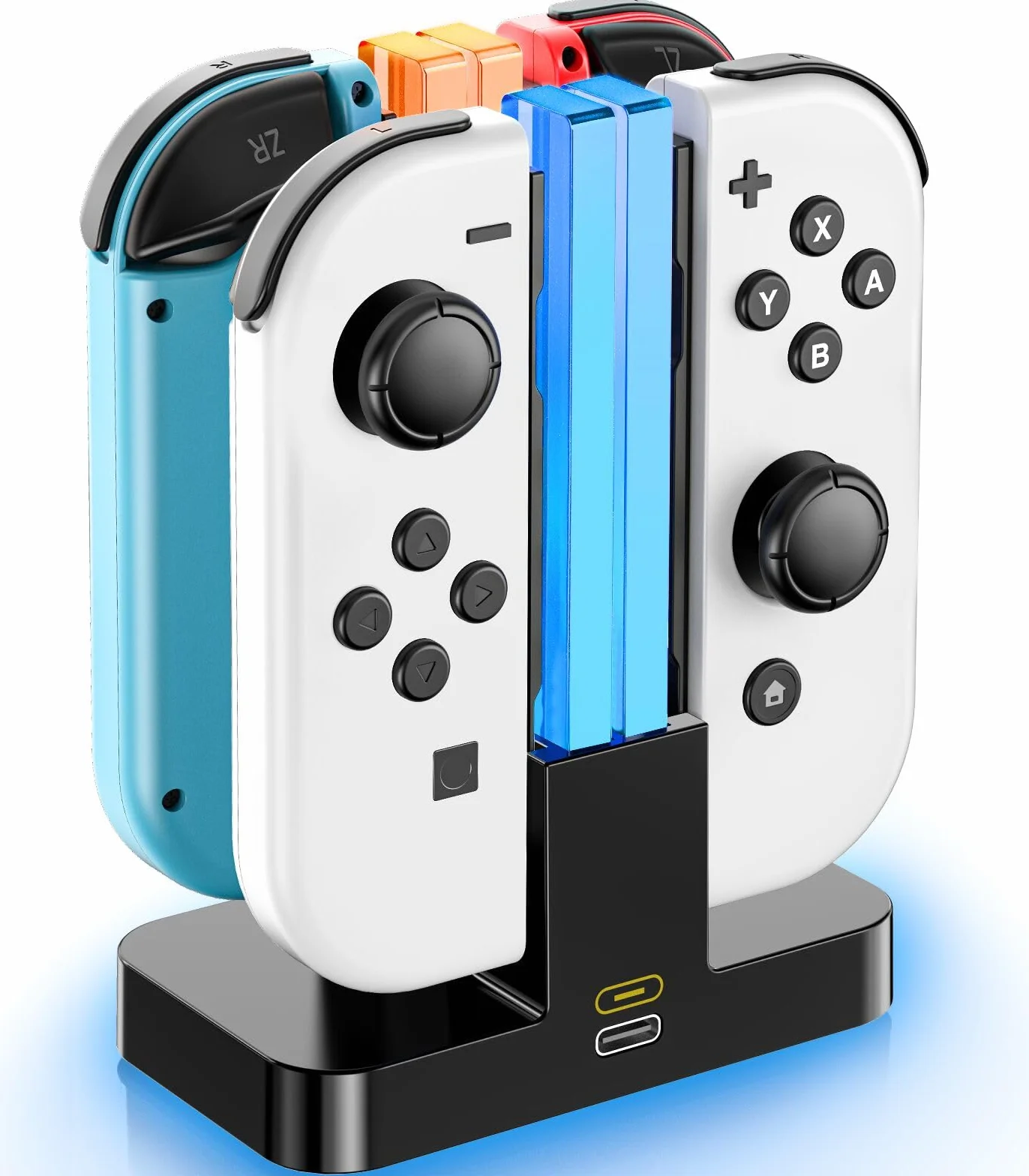 Stacja ładująca kontrolera przełącznika do Nintendo Switch i OLED, 2-godzinna stacja ładująca Joy Con z wyświetlaczem LED Latarnia, stojak na ładowarkę przełącznika