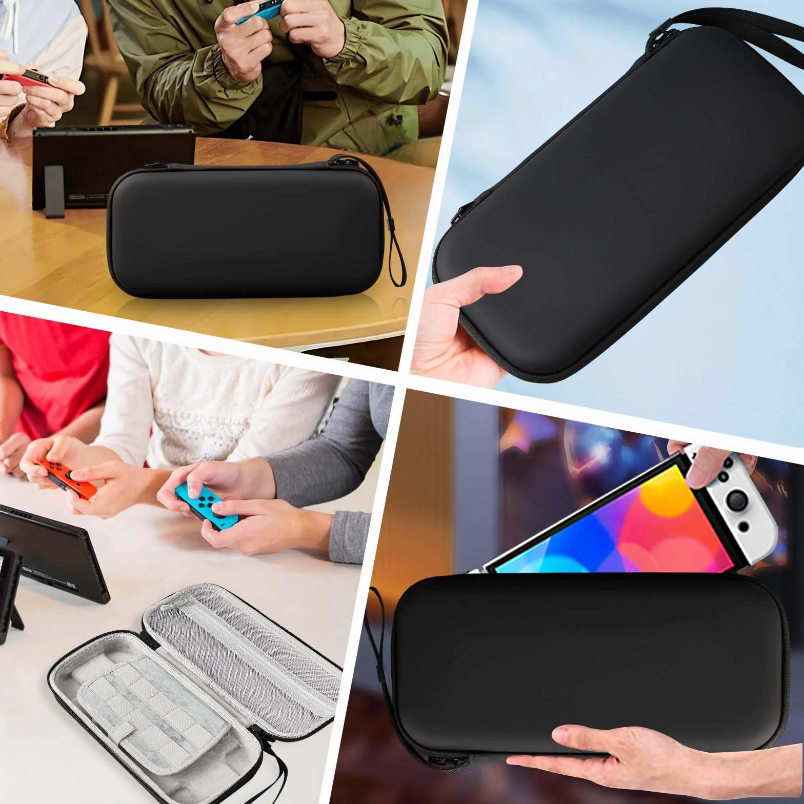 AriKroii Torba do przenoszenia kompatybilna z Nintendo Switch 2, przenośna torba podróżna z 12 kartridżami do gier, twarda obudowa ochronna z kieszeniami na akcesoria i gry