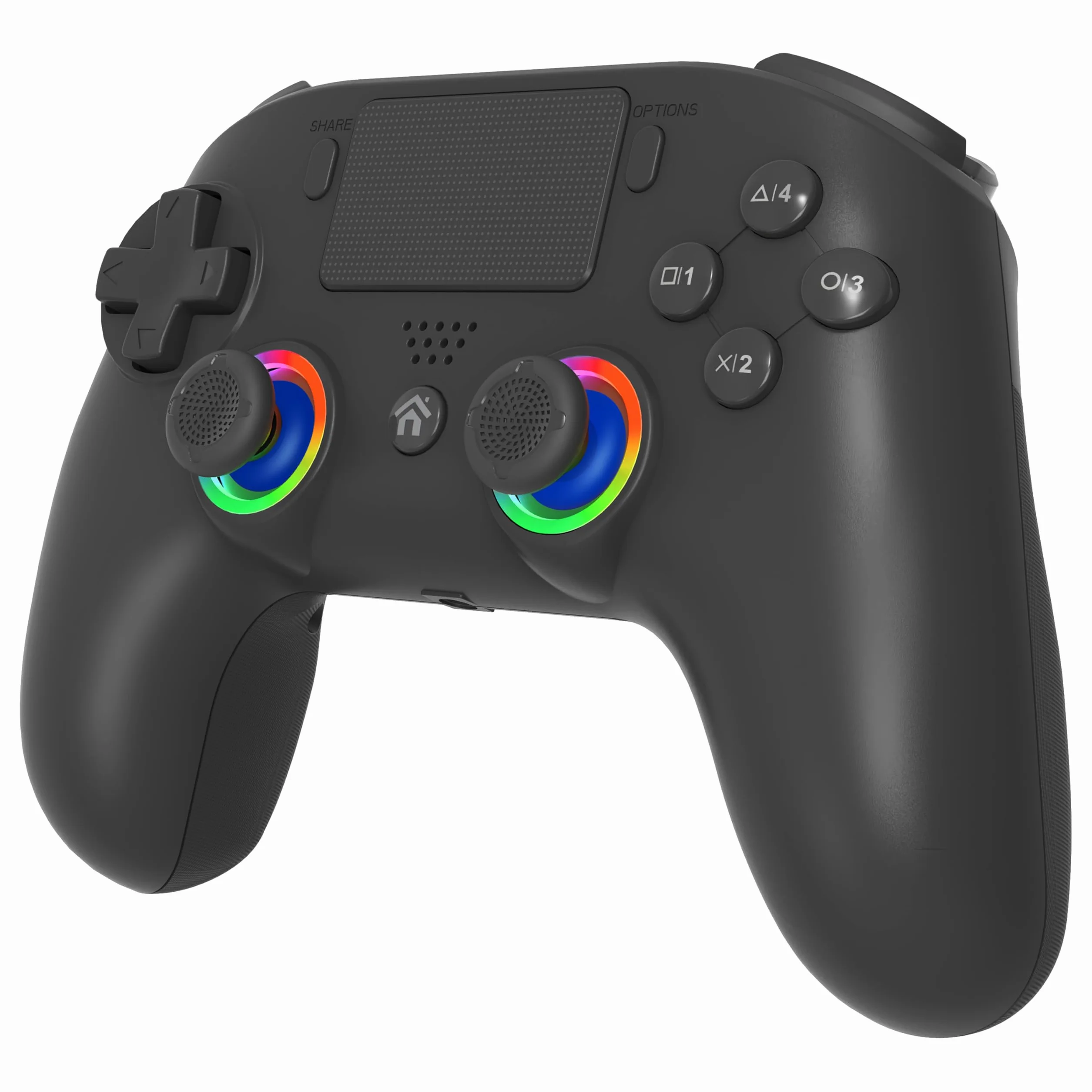 Subsonic - Bezprzewodowy kontroler do PS5 z programowalnymi wiosłami i diodami LED, funkcją wibracji i dotyku – kontroler PS5, czarny