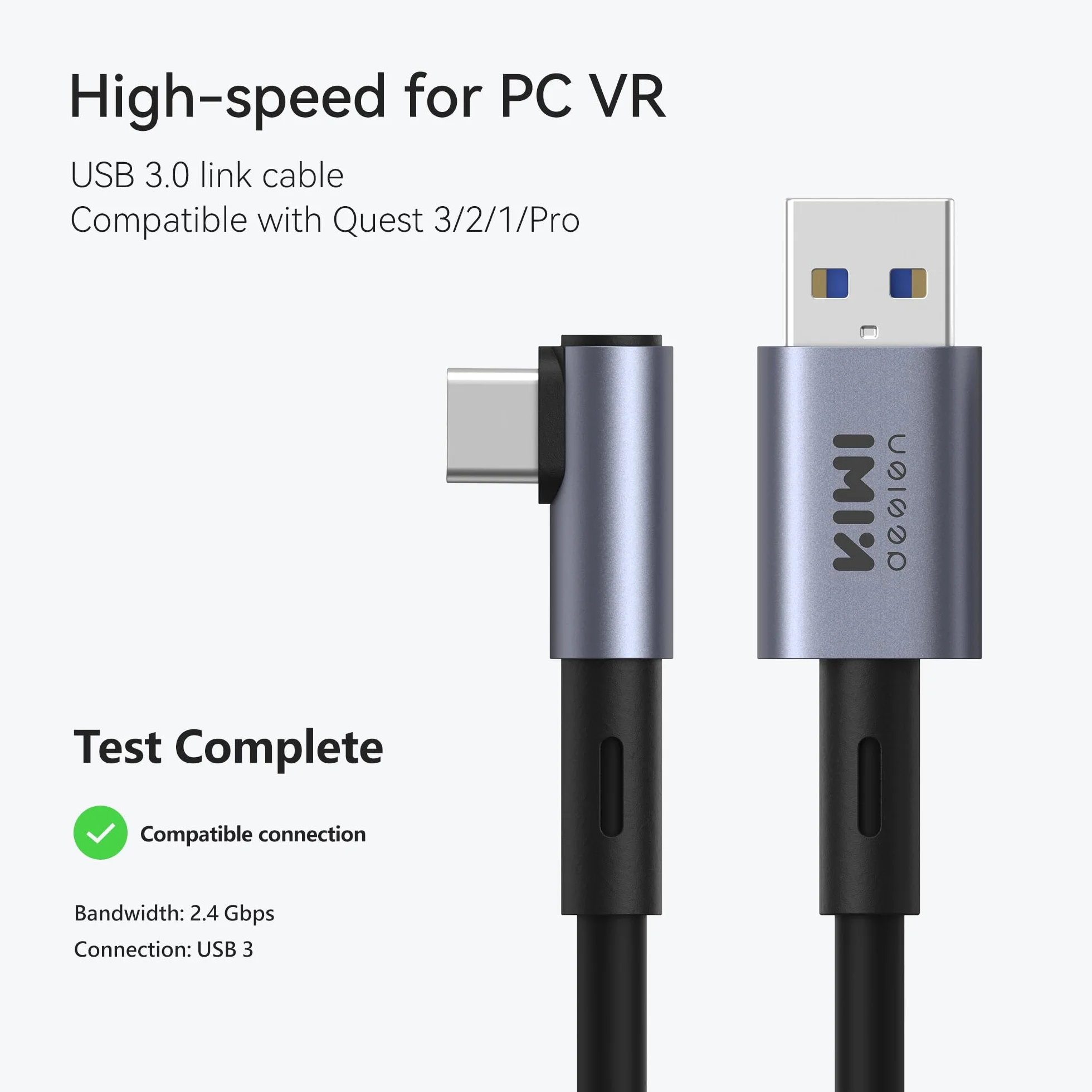 KIWI design Kabel łączący 5 metrów kompatybilny z akcesoriami Quest 3/2, z klipsem na kabel