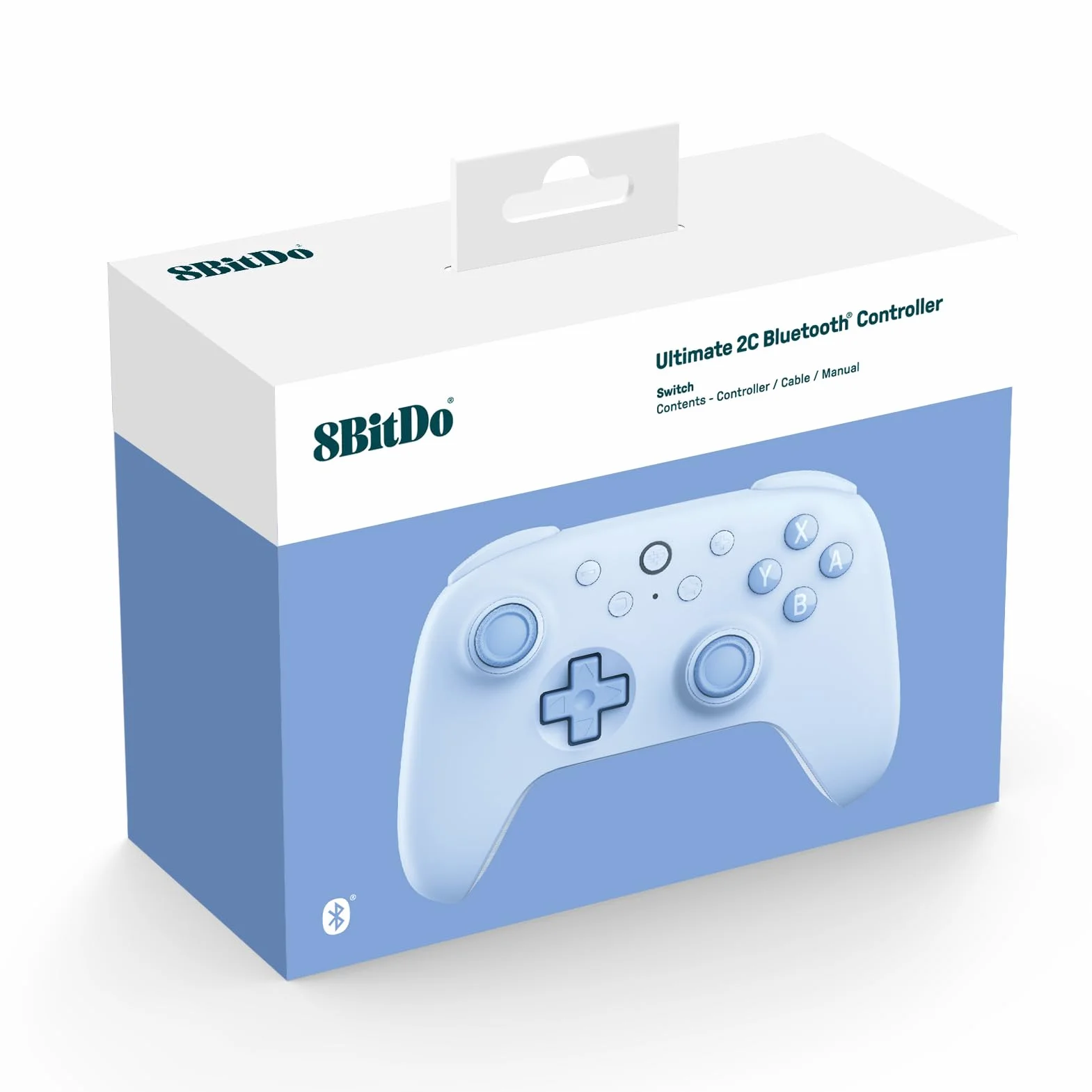 8BitDo Ultimate 2C kontroler Bluetooth do przełącznika, bezprzewodowy kontroler z 6-osiową kontrolą ruchu, wibracjami Rumble, D-Pad i wyrafinowanymi zderzakami, joysticki Halla (niebieski)