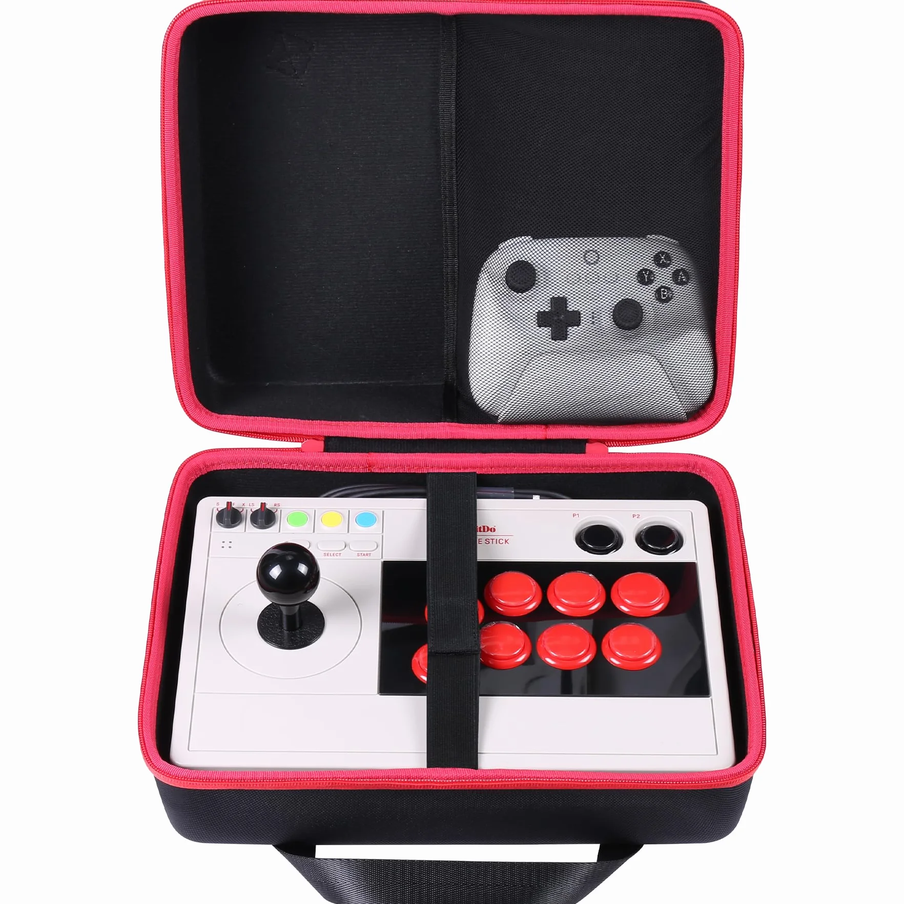 co2CREA Twardy przenośny pokrowiec podróżny do 8Bitdo Arcade Stick do Nintendo Switch i Windows 10, Xbox Series i PC, tylko torba, czarny
