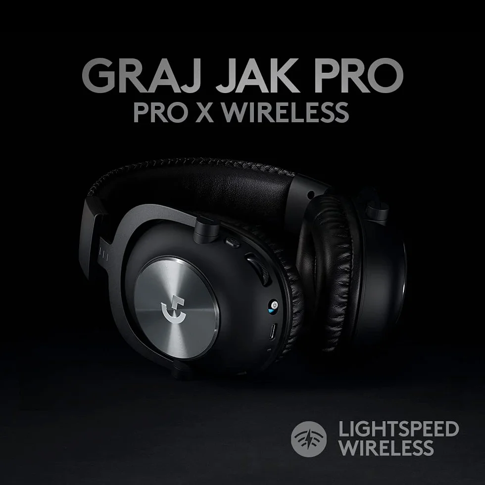 Logitech G PRO Gaming Headset, Słuchawki nauszne z przetwornikami audio PRO-G 50 mm, aluminium, stal i pianka z pamięcią kształtu, wygodne i trwałe, do gier e-sportowych, PC/PS/Xbox/Switch - Czarny