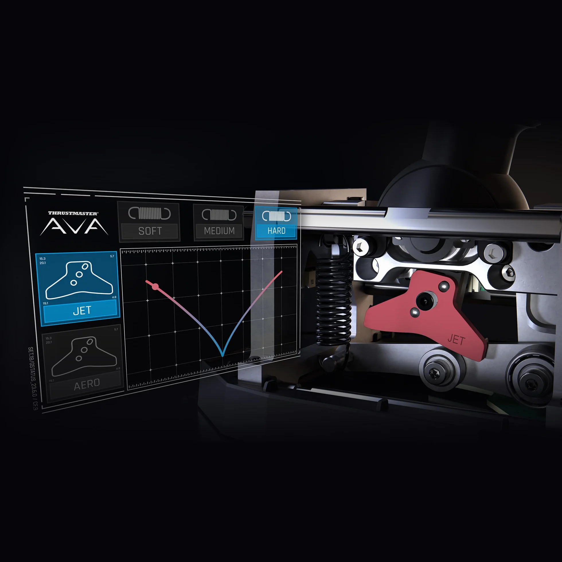 Thrustmaster AVA F/A-18 Super Hornet Flightstick, modularna baza do joysticka do symulacji lotu na PC, replika drążka sterowego myśliwca F/A-18C Hornet w zestawie