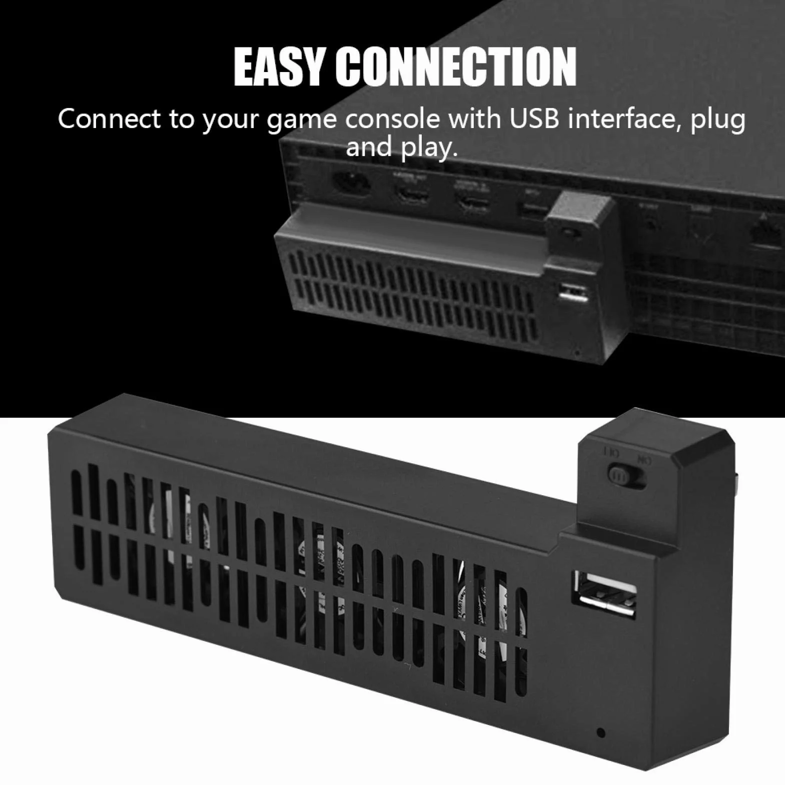 Wentylator chłodzący USB, wentylator chłodzący konsolę do gier, system chłodzenia dla konsoli Xbox One X, przenośny zewnętrzny wentylator chłodzący USB z redukcją ciepła montowany z boku dla konsoli d