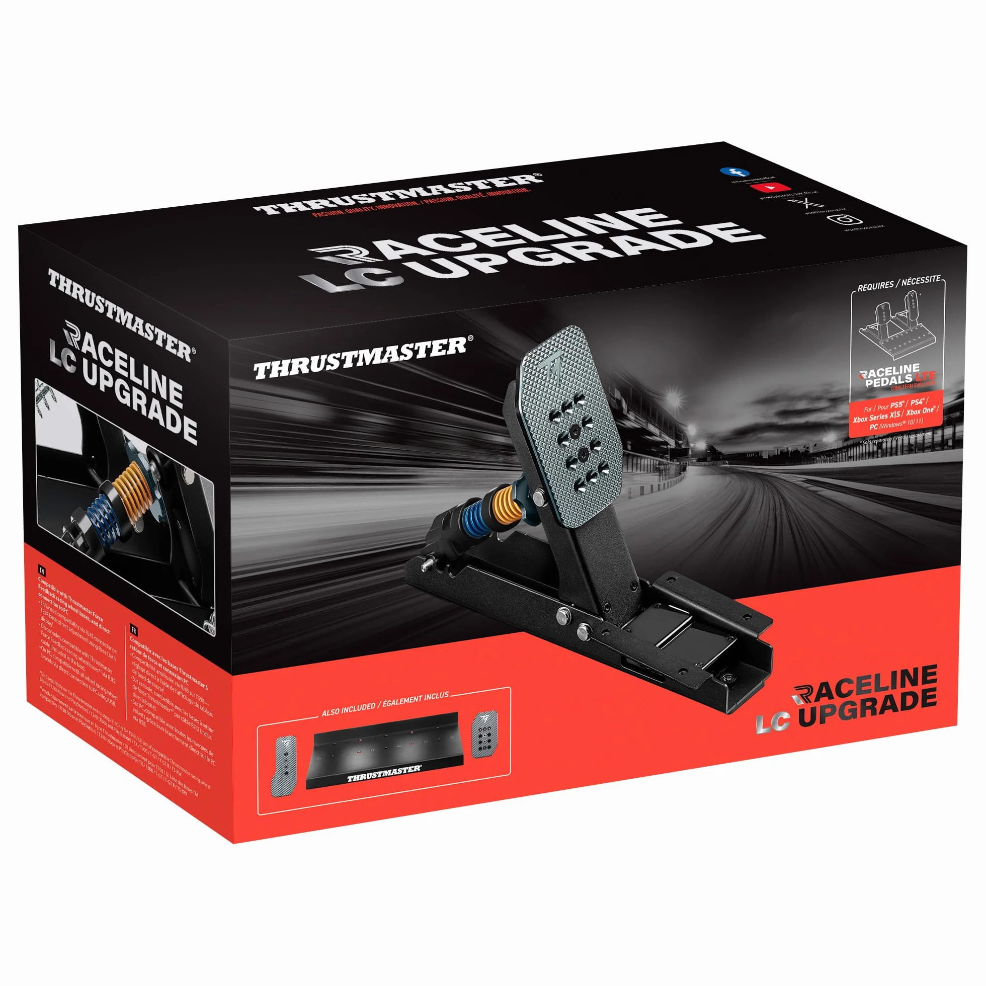 Thrustmaster Raceline LC Upgrade — Pedał Hamulca Typu Load Cell o Obciążalności 100 kg, Rozszerzenie Zestawu Pedałów Raceline Pedals LTE do Symulacji Wyścigowych — PS5, PS4, Xbox Series, Xbox One, PC