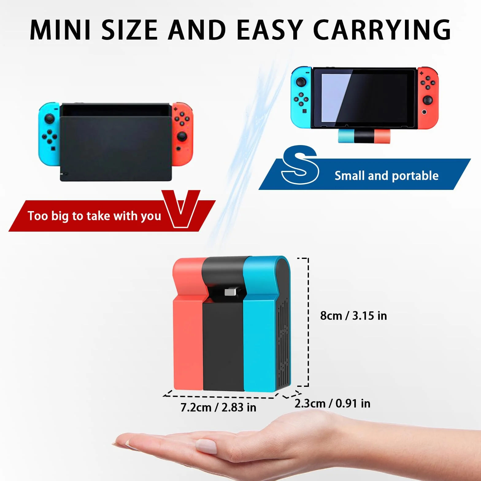 Dock TV Switch - składana stacja dokująca Tendak do przełącznika Nintendo/przełącznika OLED, przenośna stacja przełącznika typu C z adapterem HDMI i portem USB 3.0