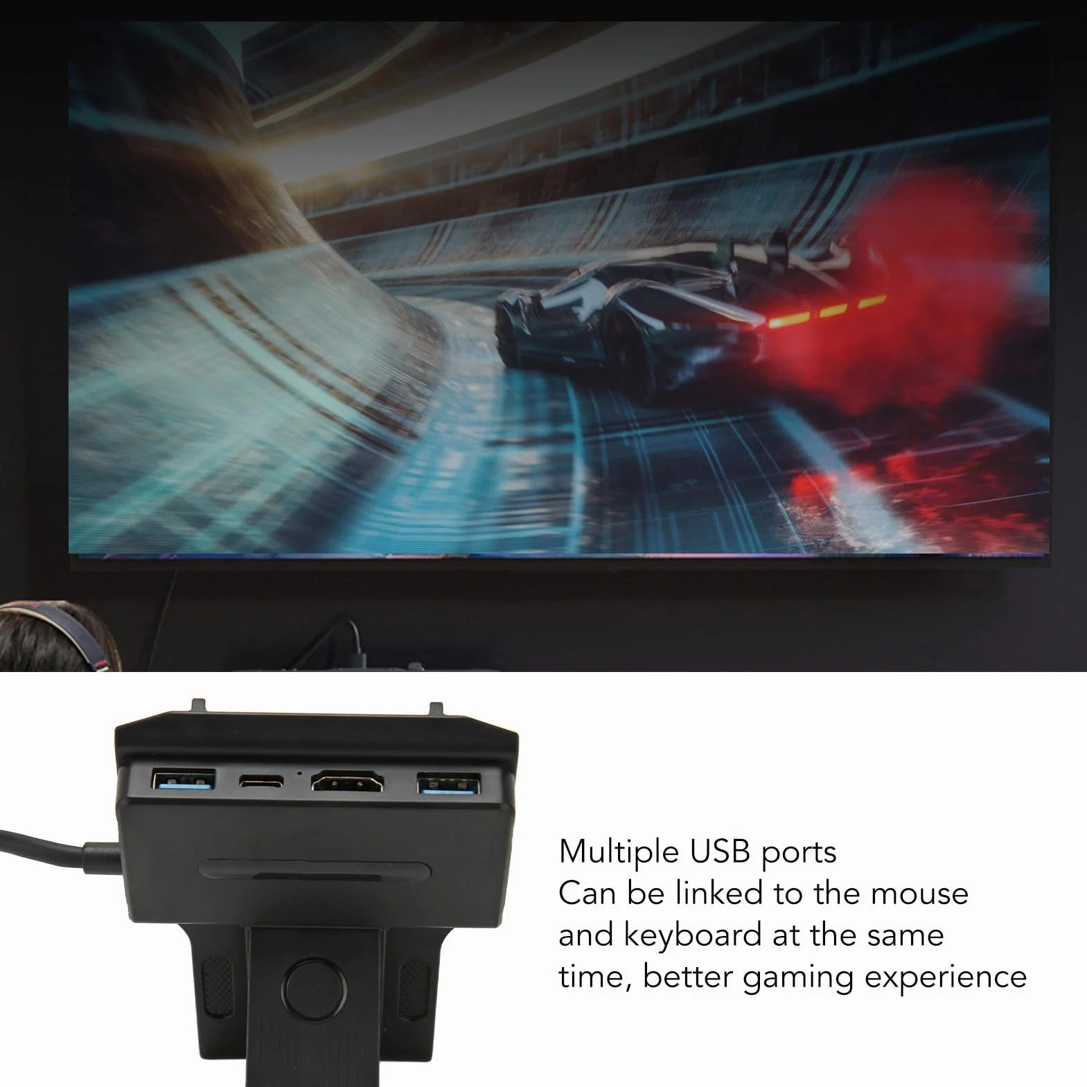 Stacja Dokująca do Steam Deck, 5 w 1 Steam Deck Dock Stand z HDMI 2.0 4K 60Hz, USB 3.0, 2x USB 2.0, 100W USB C PD Port ładowania, do Hub