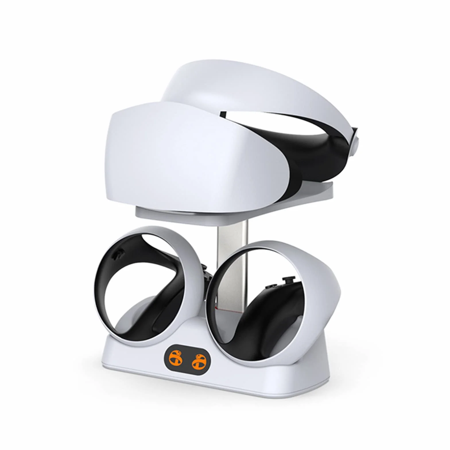 Wielofunkcyjna stacja dokująca ładująca z oświetleniem wyświetlaczowym do uchwytów PlayStation VR2 Sense, podstawa ładowarki kontrolera VR z zamontowanym stojakiem na słuchawki VR do PS VR2