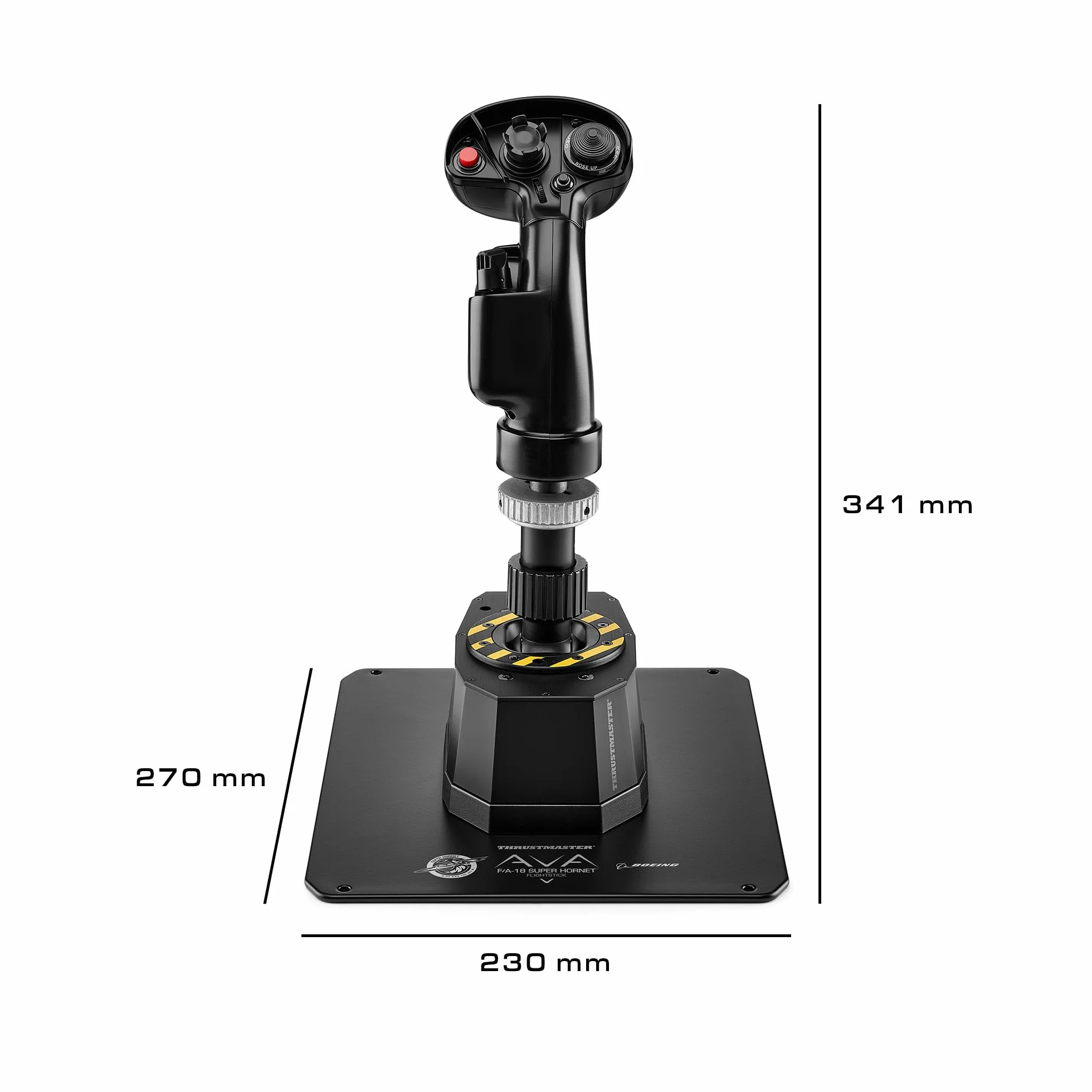 Thrustmaster AVA F/A-18 Super Hornet Flightstick, modularna baza do joysticka do symulacji lotu na PC, replika drążka sterowego myśliwca F/A-18C Hornet w zestawie