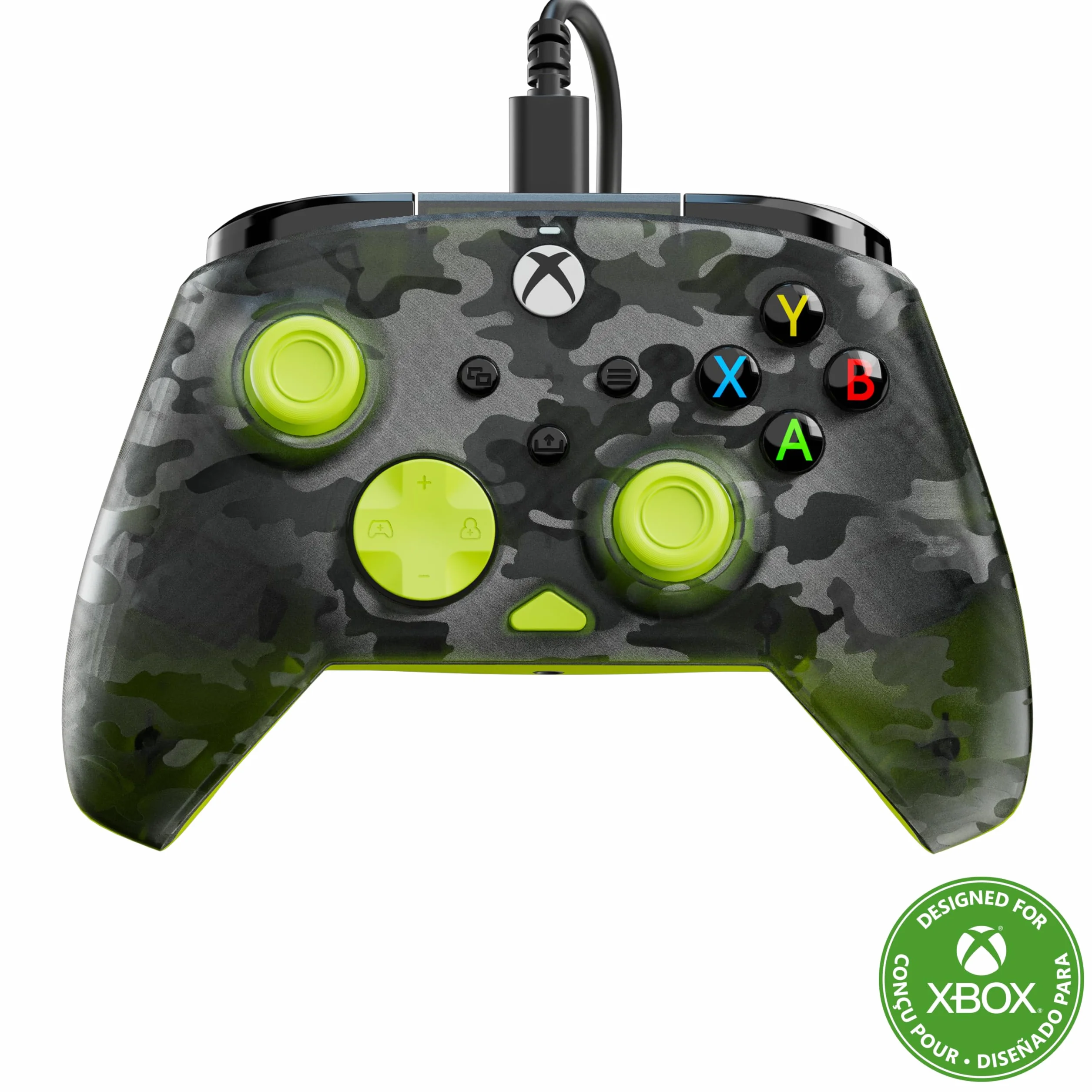 Turtle Beach Rematch Core Ghost Black Camo/Yellow Wired Gaming Controller – Licencjonowany dla Xbox Series X i S, Xbox One i Windows PC