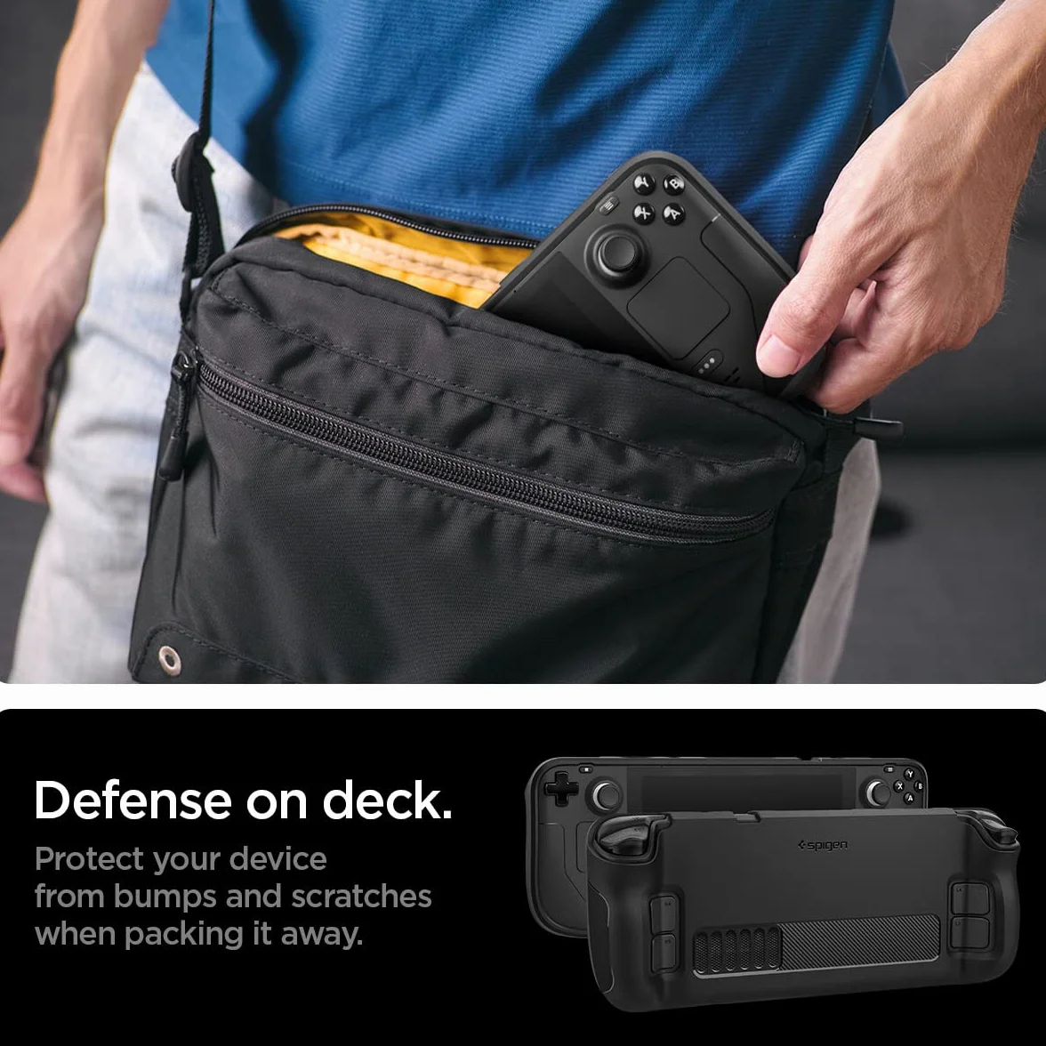 Spigen Wytrzymałe etui pancerne kompatybilne z Steam Deck LCD (2022) / Steam Deck OLED (2023) - czarny matowy