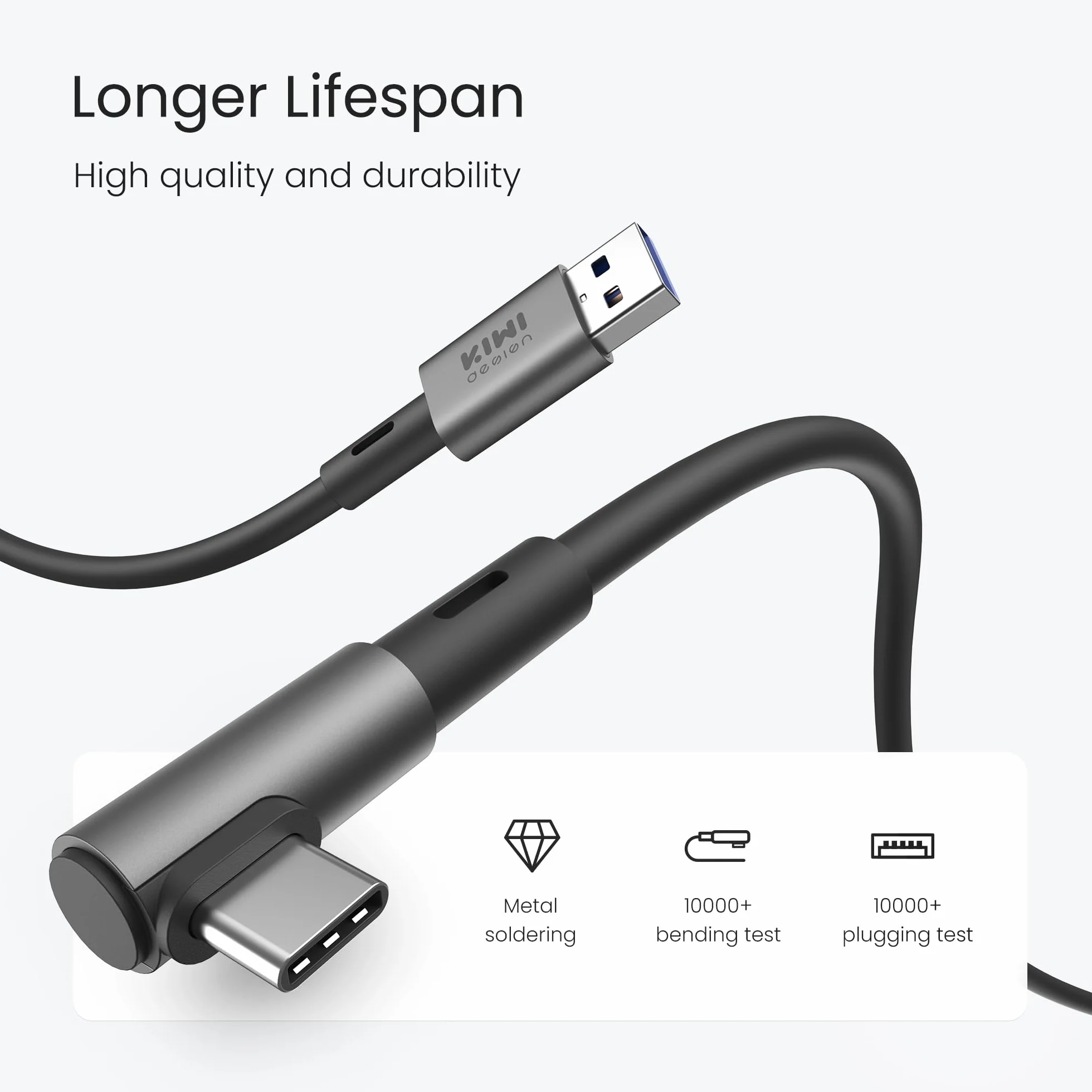 KIWI design Kabel łączący 6 m, kompatybilny z akcesoriami Oculus/Meta Quest 3S i Quest 3/2/Pro/Pico 4, kabel USB 3.0, z super prędkością 5 Gb/s