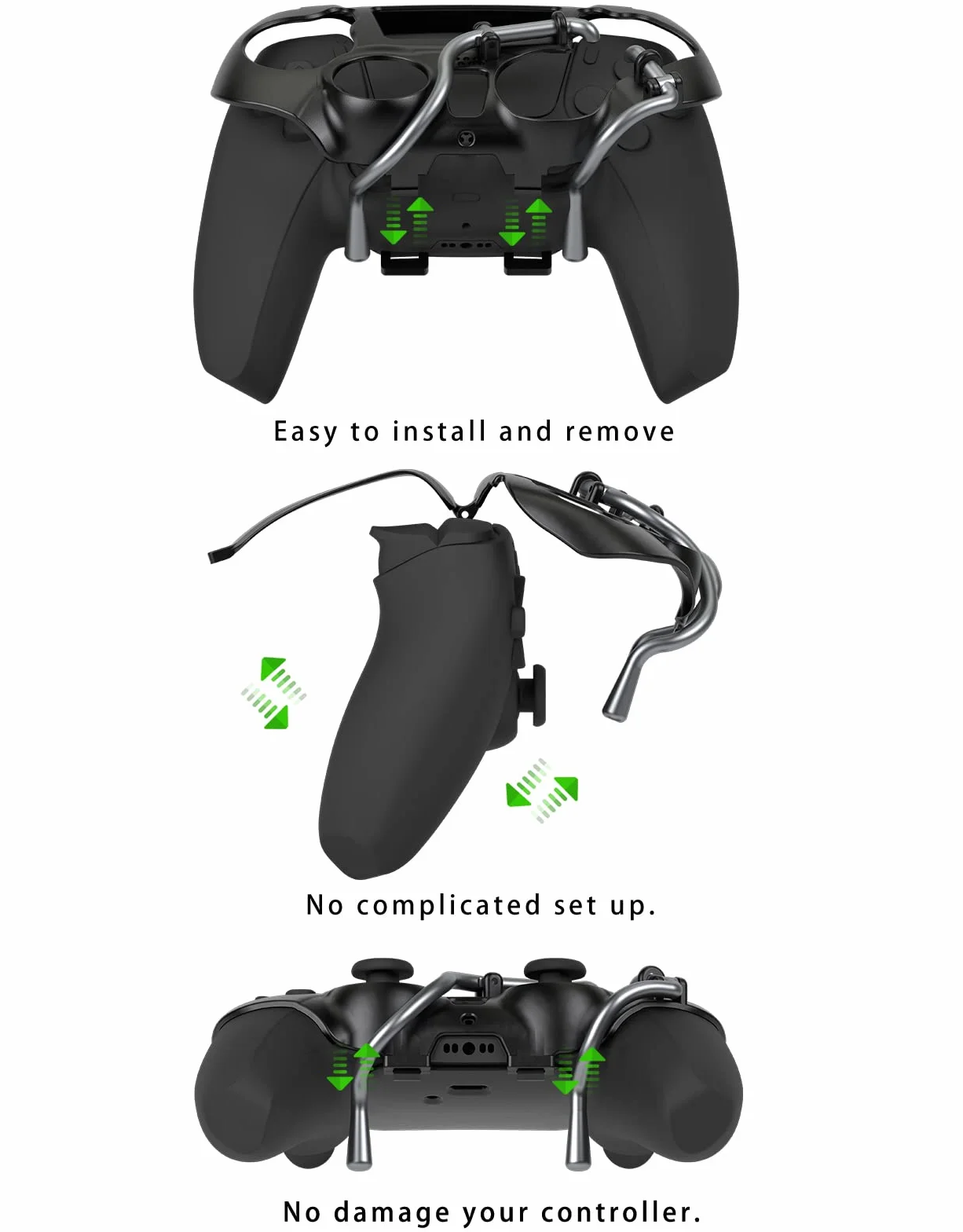 EXknight Leverback V2 PS5 Paddles, Mocowany Przycisk Tylni dla PS5 Controller | Pasuje do Joysticka Nasadki (Czarny)