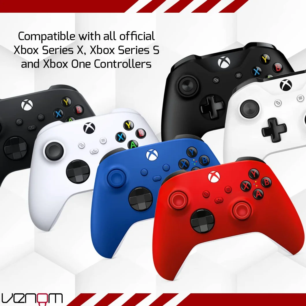 Venom – Podwójna stacja ładująca z 2 akumulatorami, czerwona (Pulse Red), (Xbox Series X i S/Xbox One)