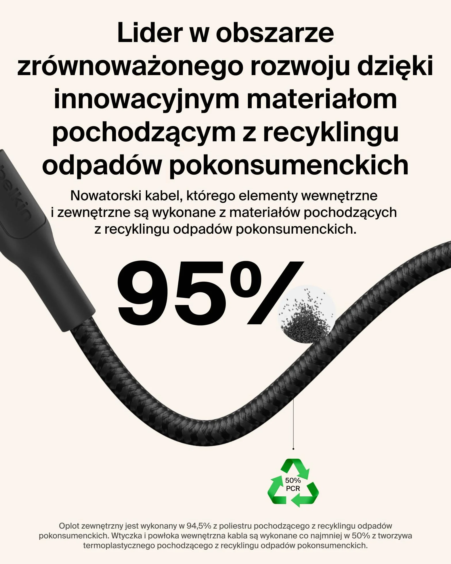 Belkin Kabel USB-C na USB-C dla graczy 60 W (2m), Kabel w oplocie do szybkiego ładowania Nintendo Switch 2, iPhone 16, iPhone 15, iPad, MacBook Air, Chromebook, Samsung Galaxy S25 Ultra – Czarny