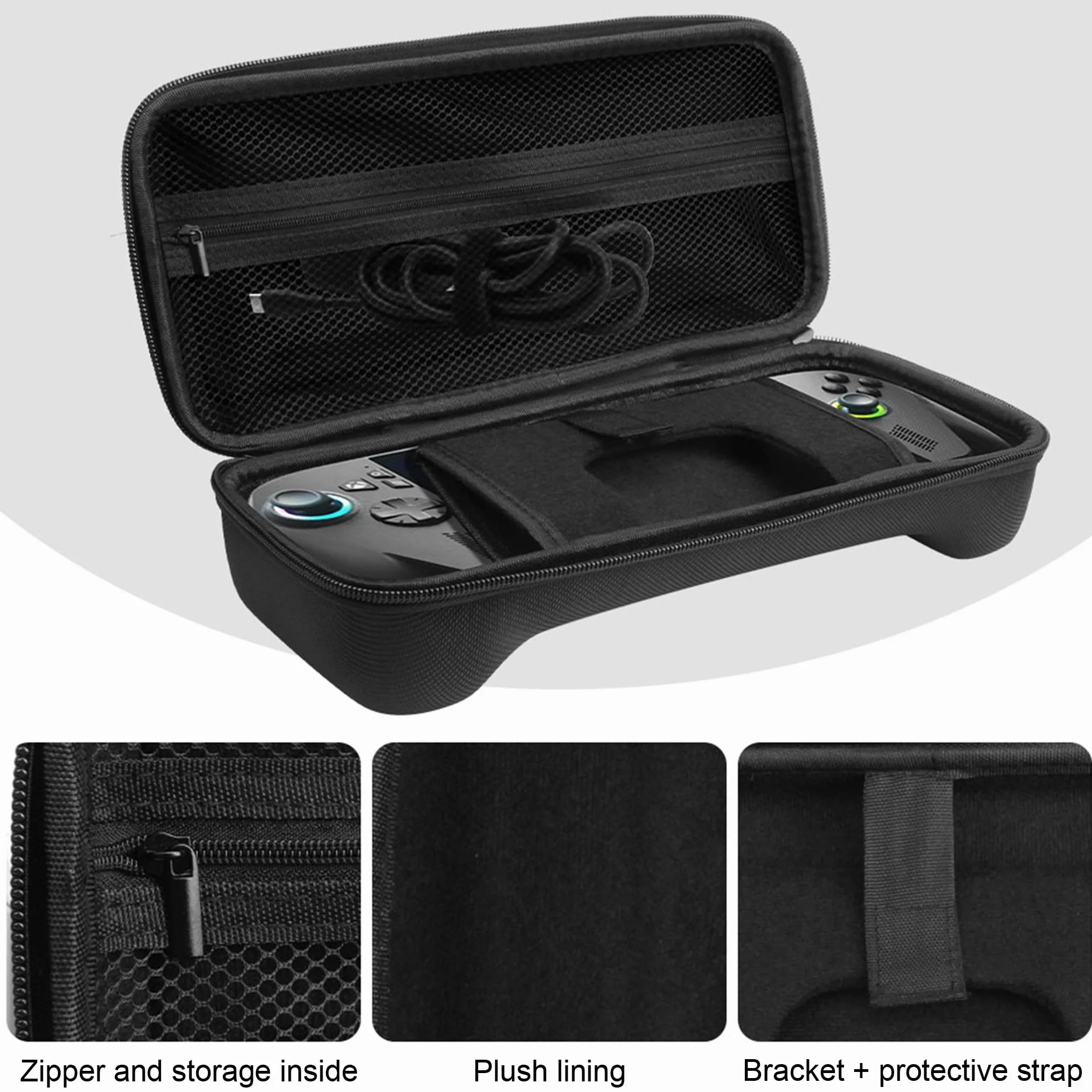 Fitudoos Etui do przenoszenia, kompatybilne z ROG Xbox Ally/ROG Xbox Ally X, etui ochronne Switch 2, odporne na wstrząsy, stylowe i trwałe, etui na rękę, przyjazna w podróży - czarna