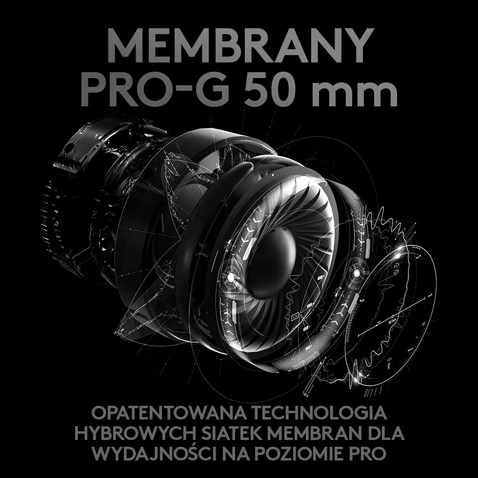 Logitech G PRO Gaming Headset, Słuchawki nauszne z przetwornikami audio PRO-G 50 mm, aluminium, stal i pianka z pamięcią kształtu, wygodne i trwałe, do gier e-sportowych, PC/PS/Xbox/Switch - Czarny