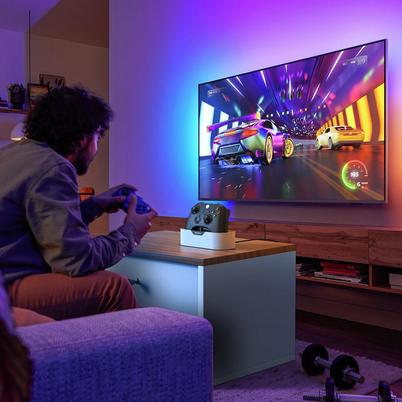 NEWDERY Solo Charger Station do kontrolerów bezprzewodowych Xbox, szybka stacja ładująca, pojedyncza podstawka ładująca do kontrolera Xbox One/serii X|S