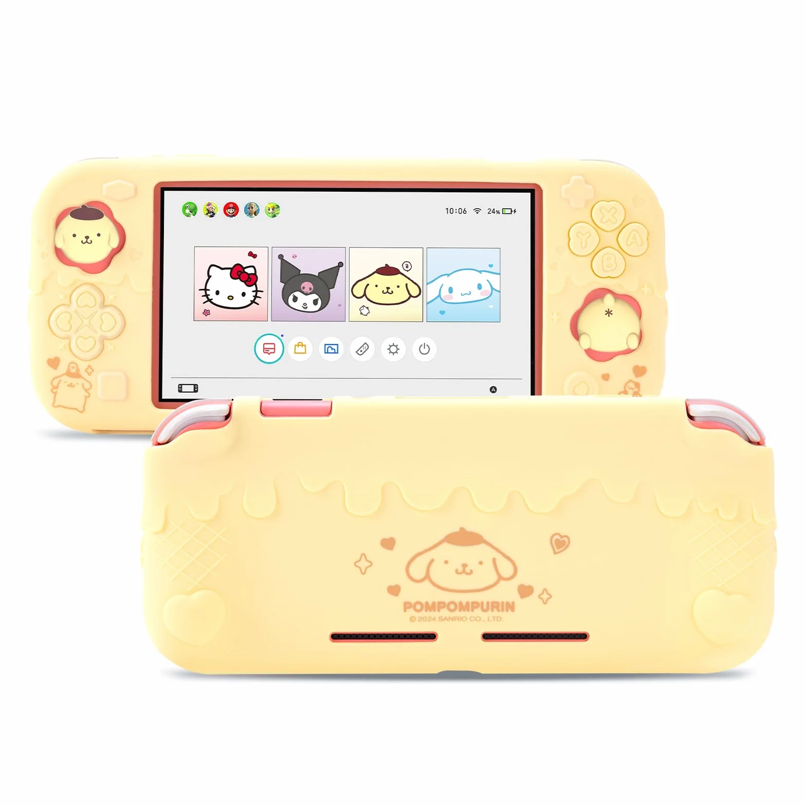 Kuitmor Etui Ochronne na Switch Lite, Urocza Okładka na Switch, Ochrona Przed Zarysowaniami, Miękka Silikonowa Osłona na Switch Lite 2019 z 2 Pokrywkami na Gałki -