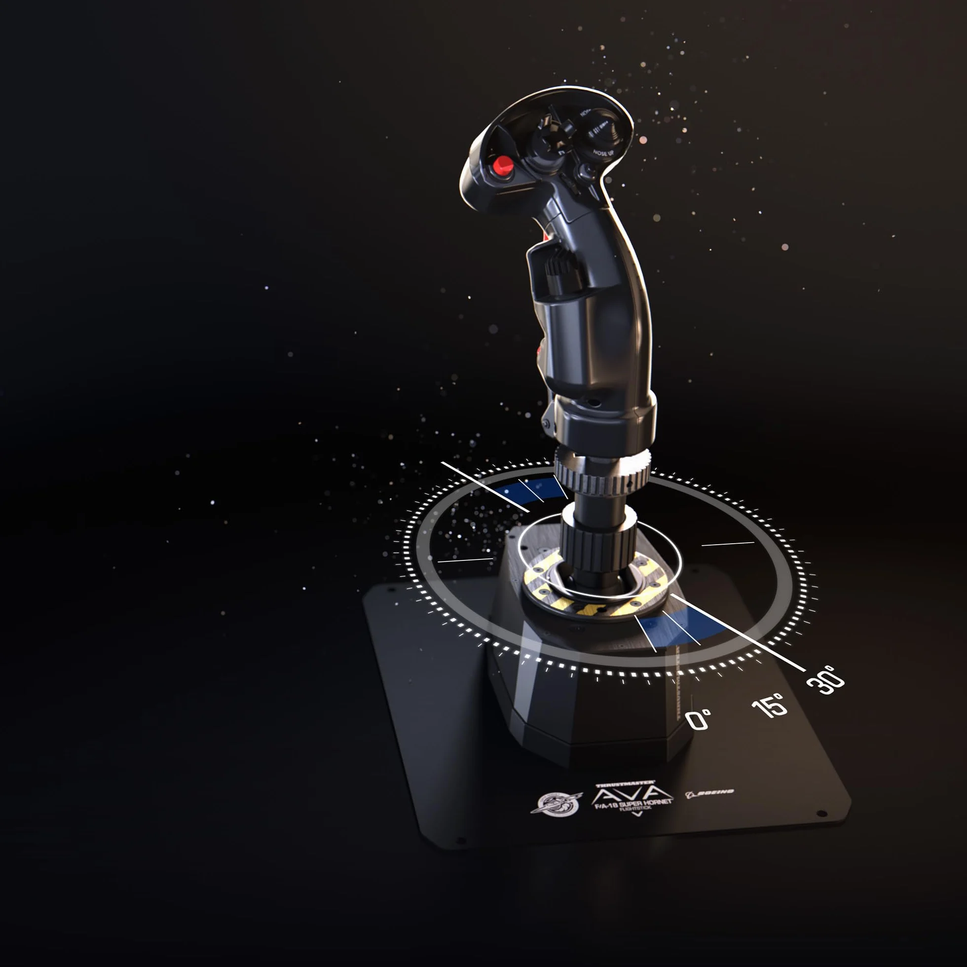 Thrustmaster AVA F/A-18 Super Hornet Flightstick, modularna baza do joysticka do symulacji lotu na PC, replika drążka sterowego myśliwca F/A-18C Hornet w zestawie